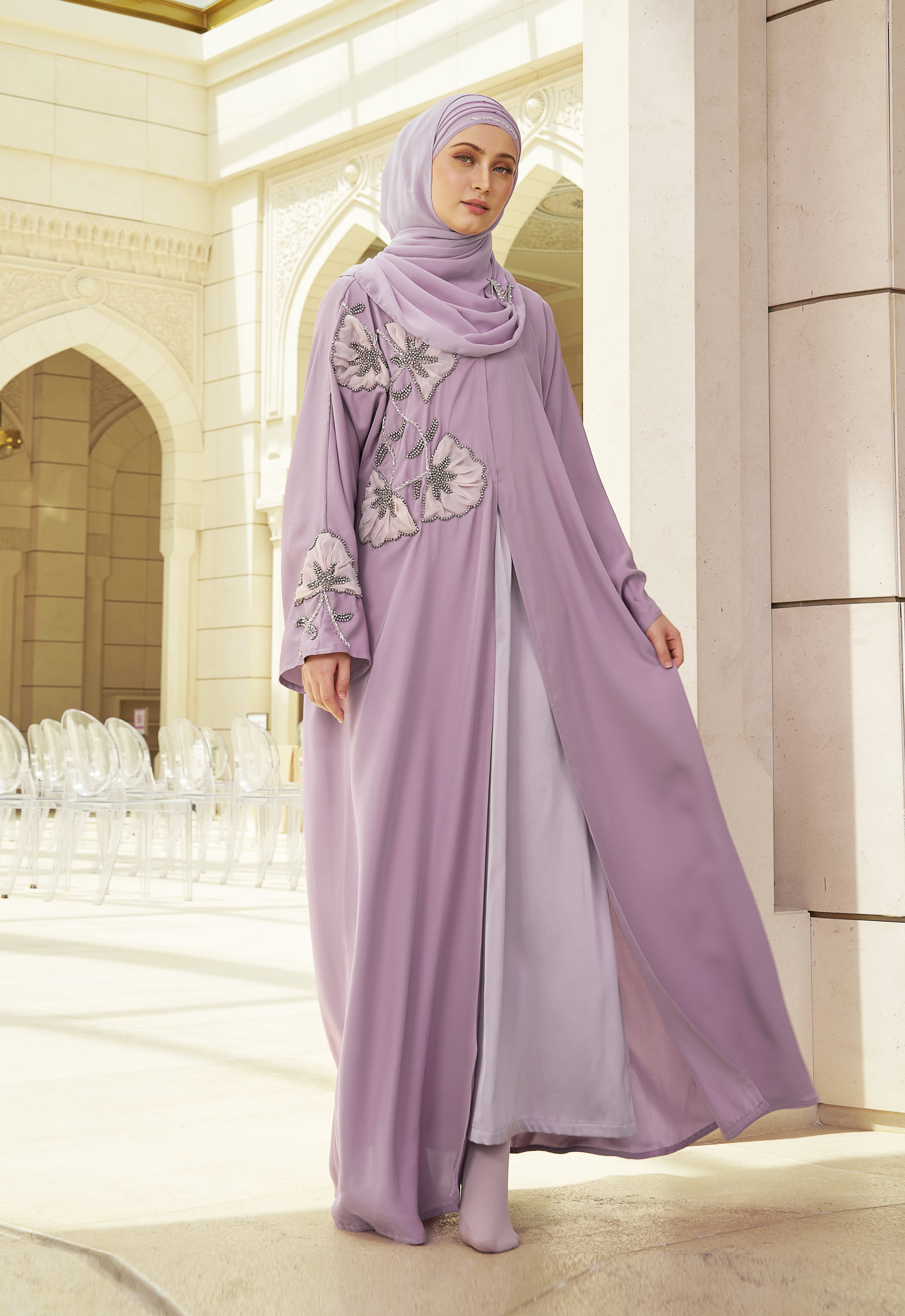 RANIA LUXE ABAYA - DUSTY PURPLE