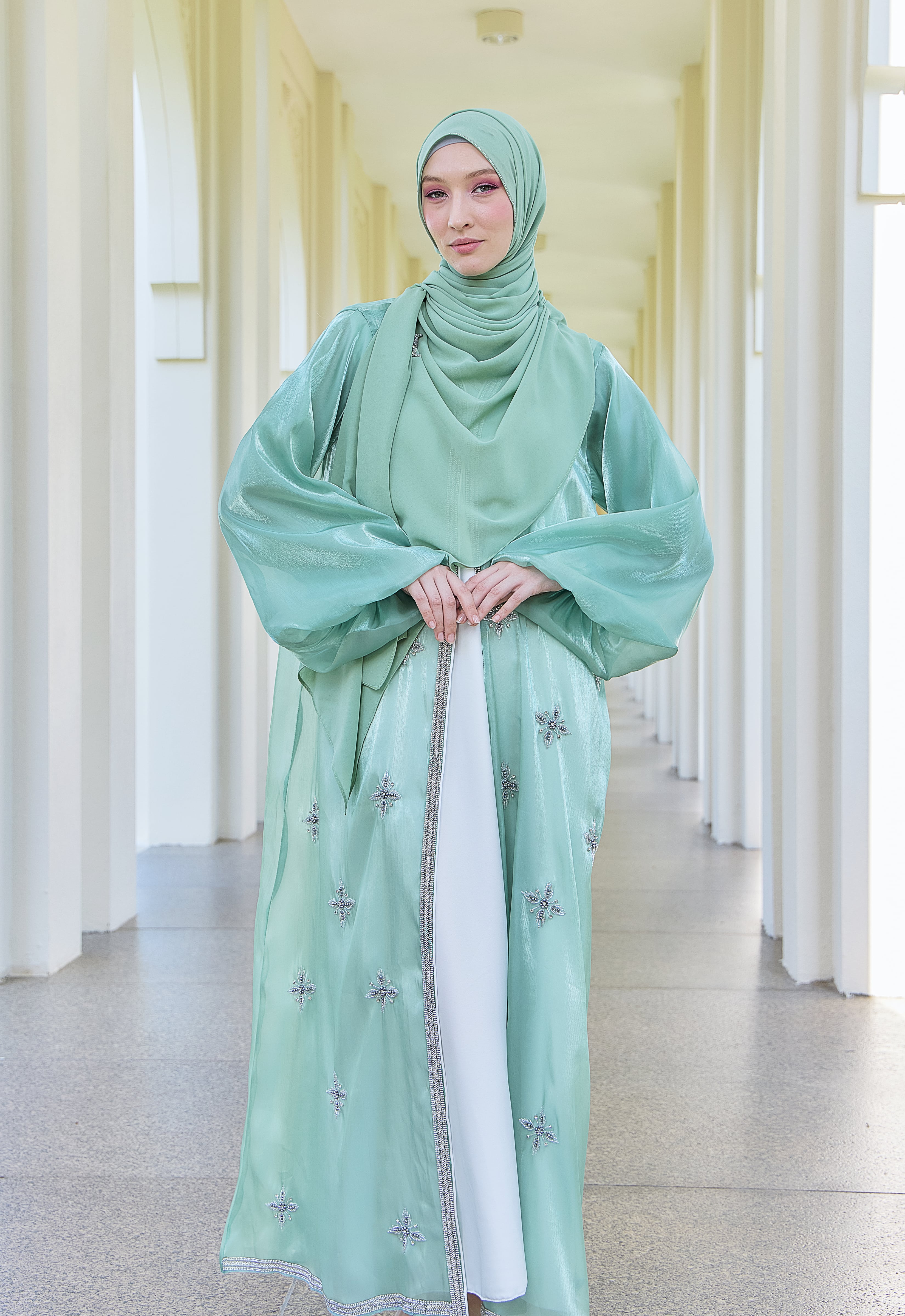 THALIA LUXE ABAYA - GREEN