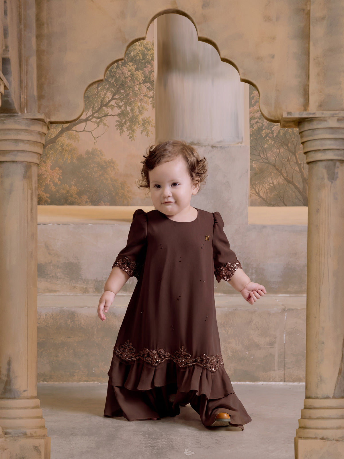 SUPER LUXE SERIES |AISYAH BABY DRESS - RICH BROWN