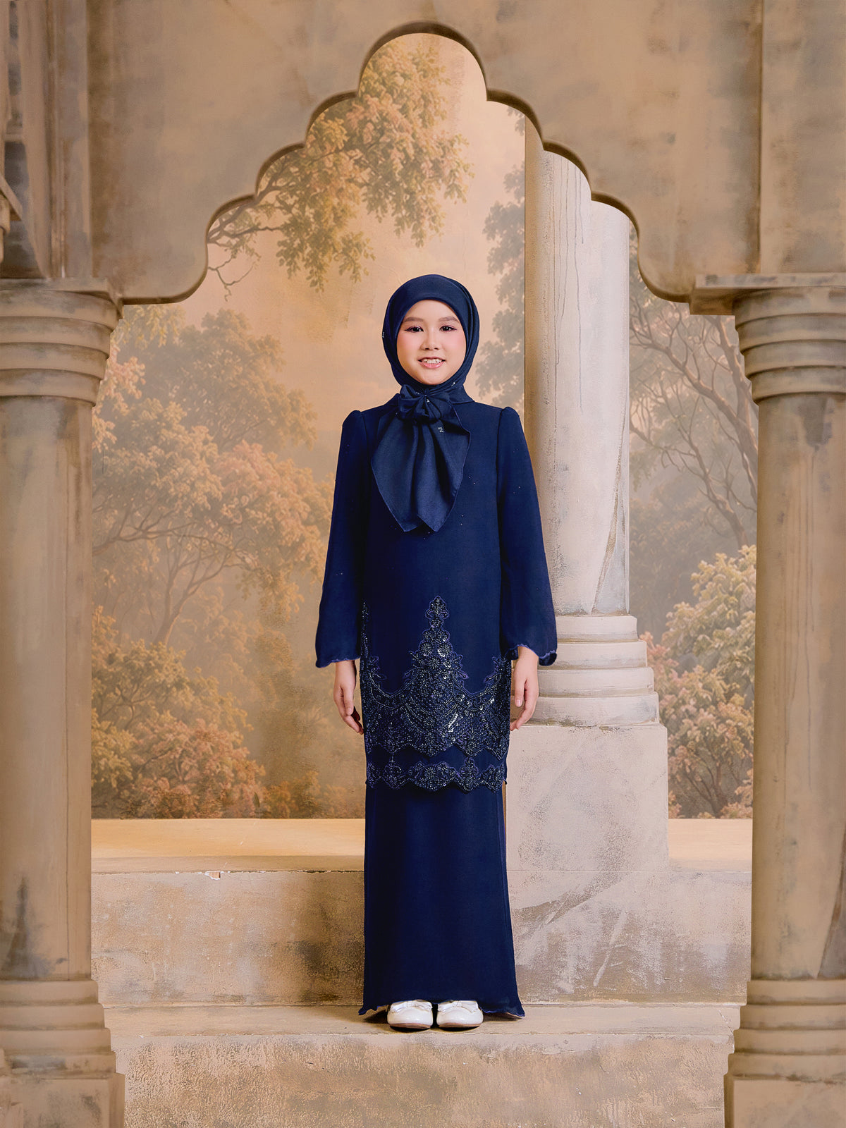 SUPER LUXE SERIES |AISYAH KURUNG KIDS - NAVY BLUE