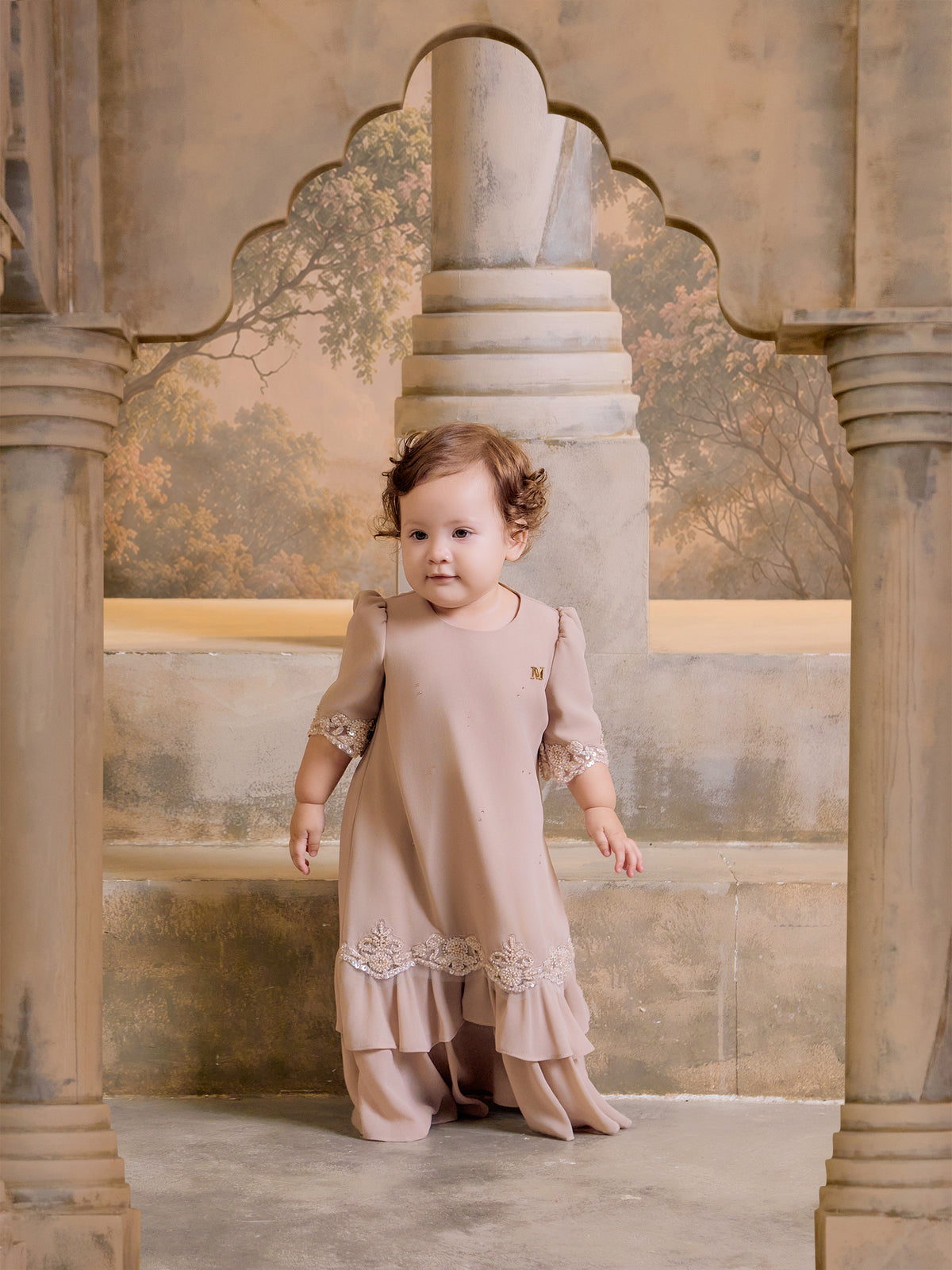 SUPER LUXE SERIES |AISYAH BABY DRESS - TAUPE