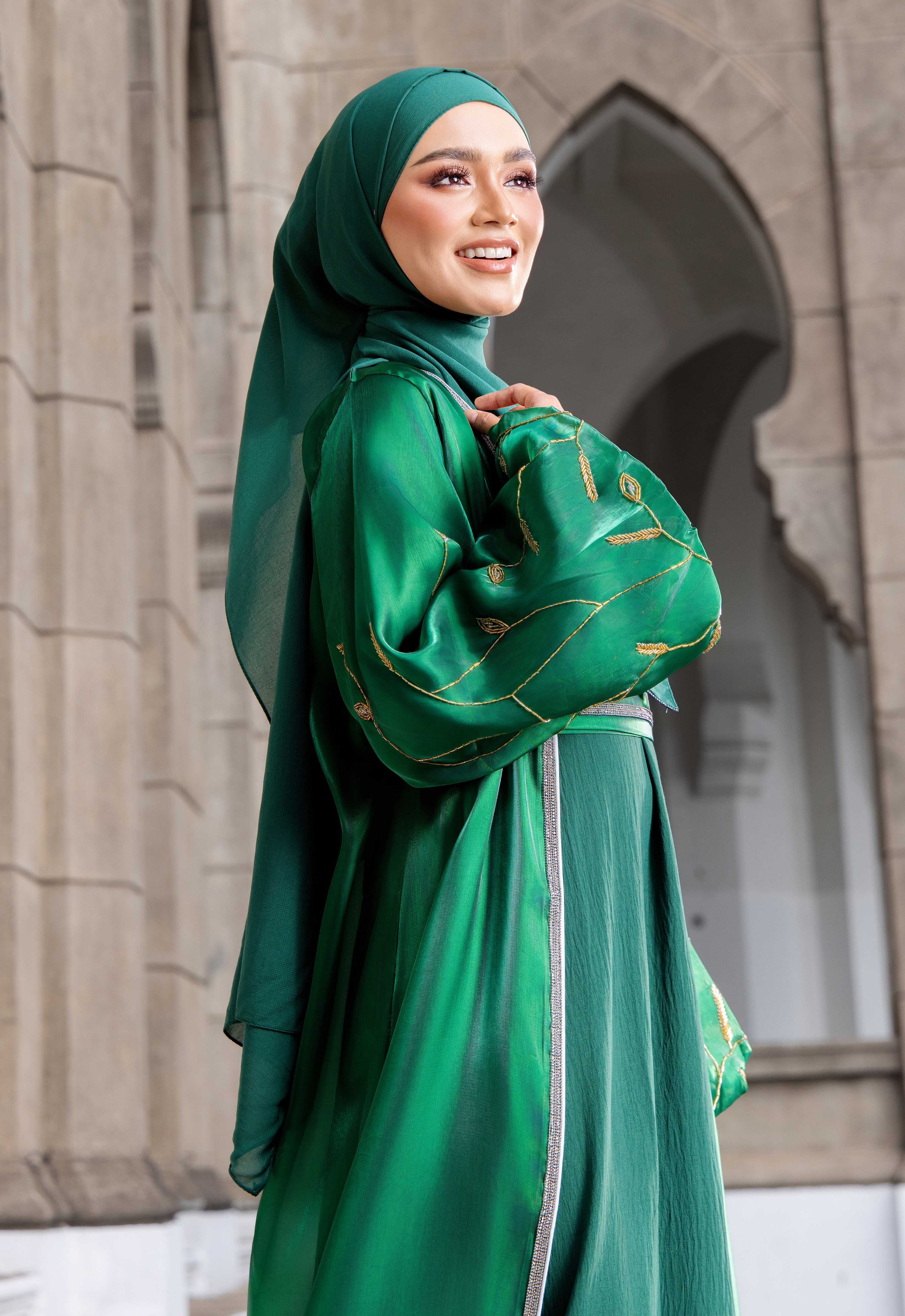 AALIYAH LUXE ABAYA - EMERALD GREEN