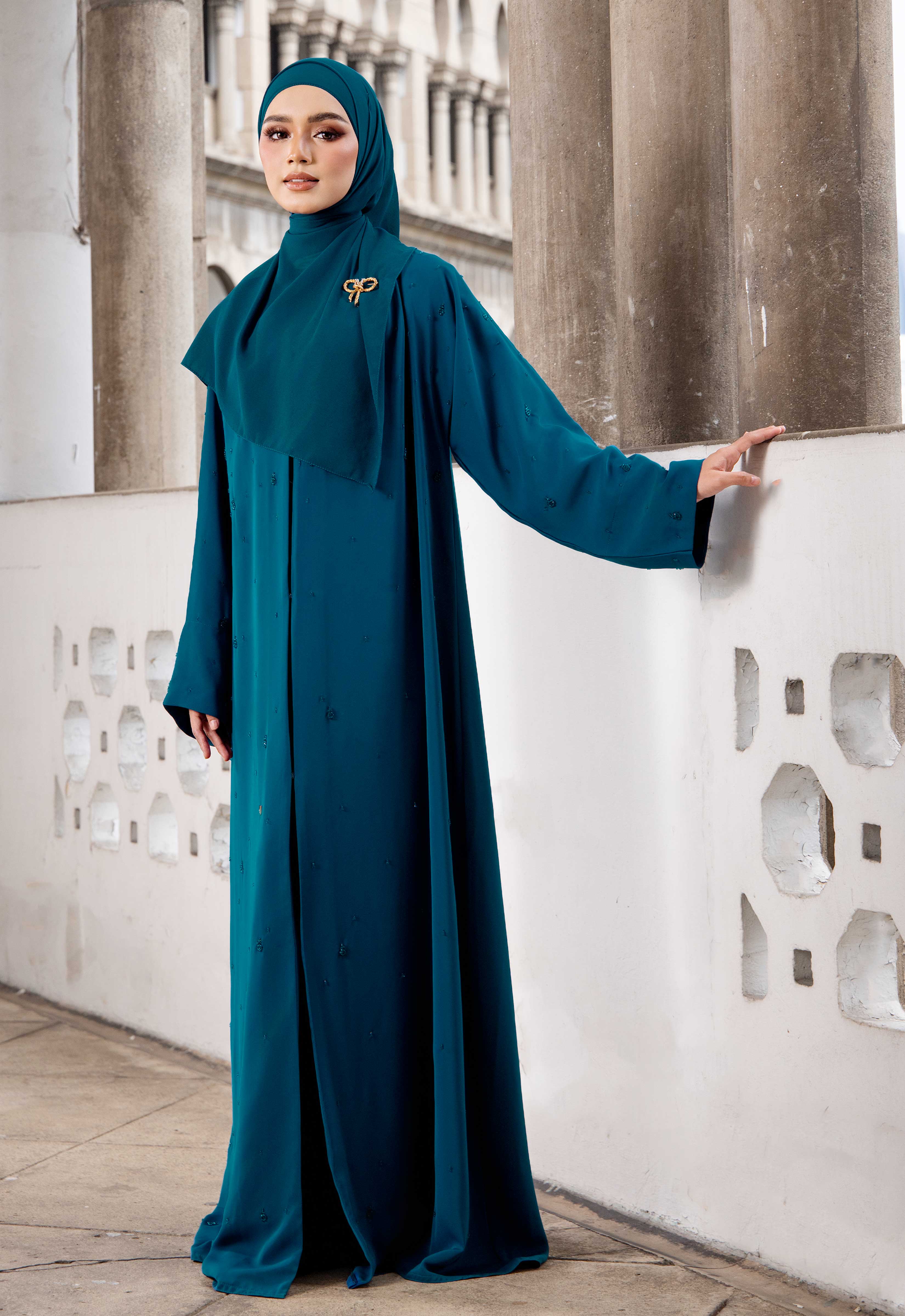 AMNA ABAYA - TEAL BLUE