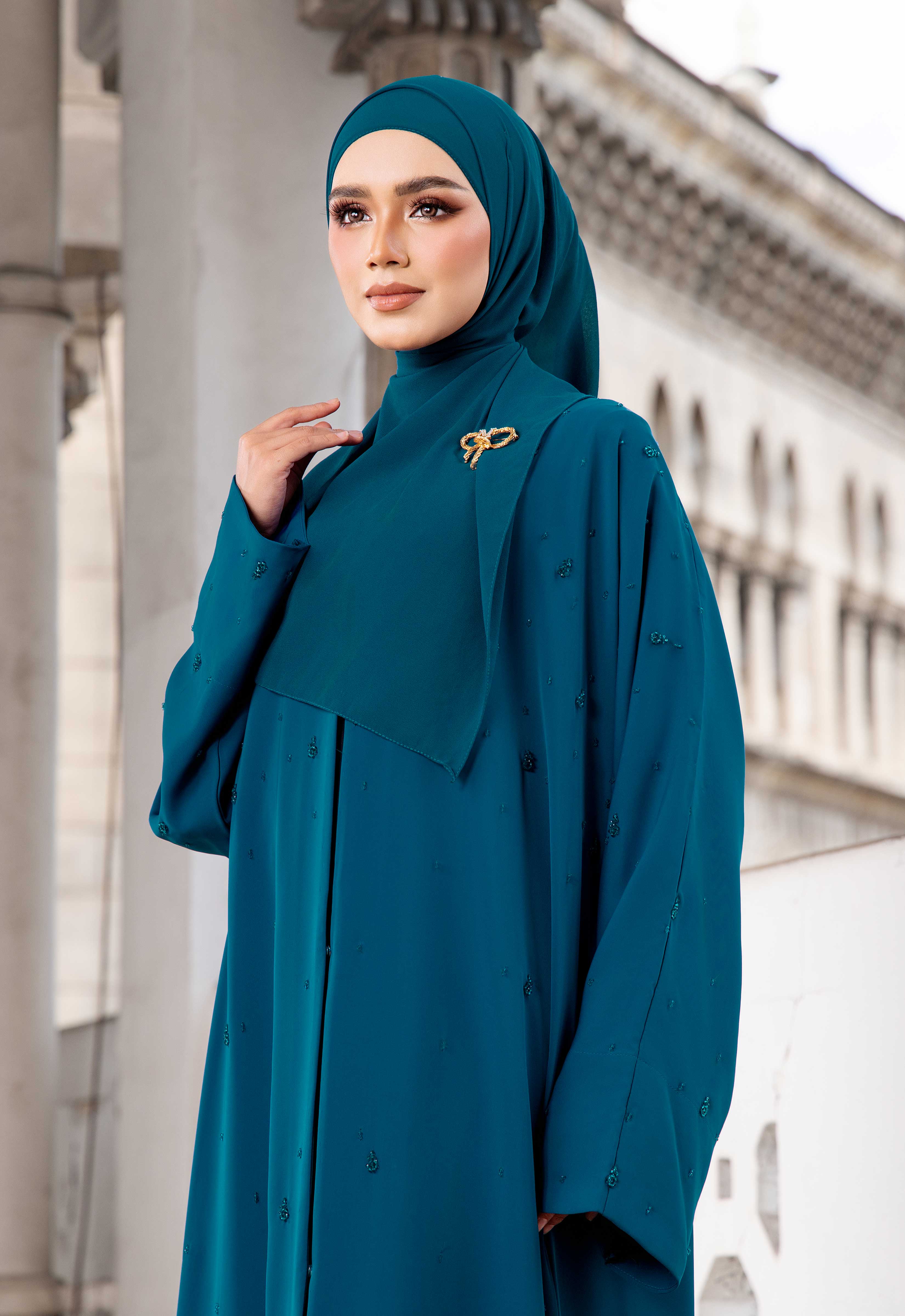 AMNA ABAYA - TEAL BLUE