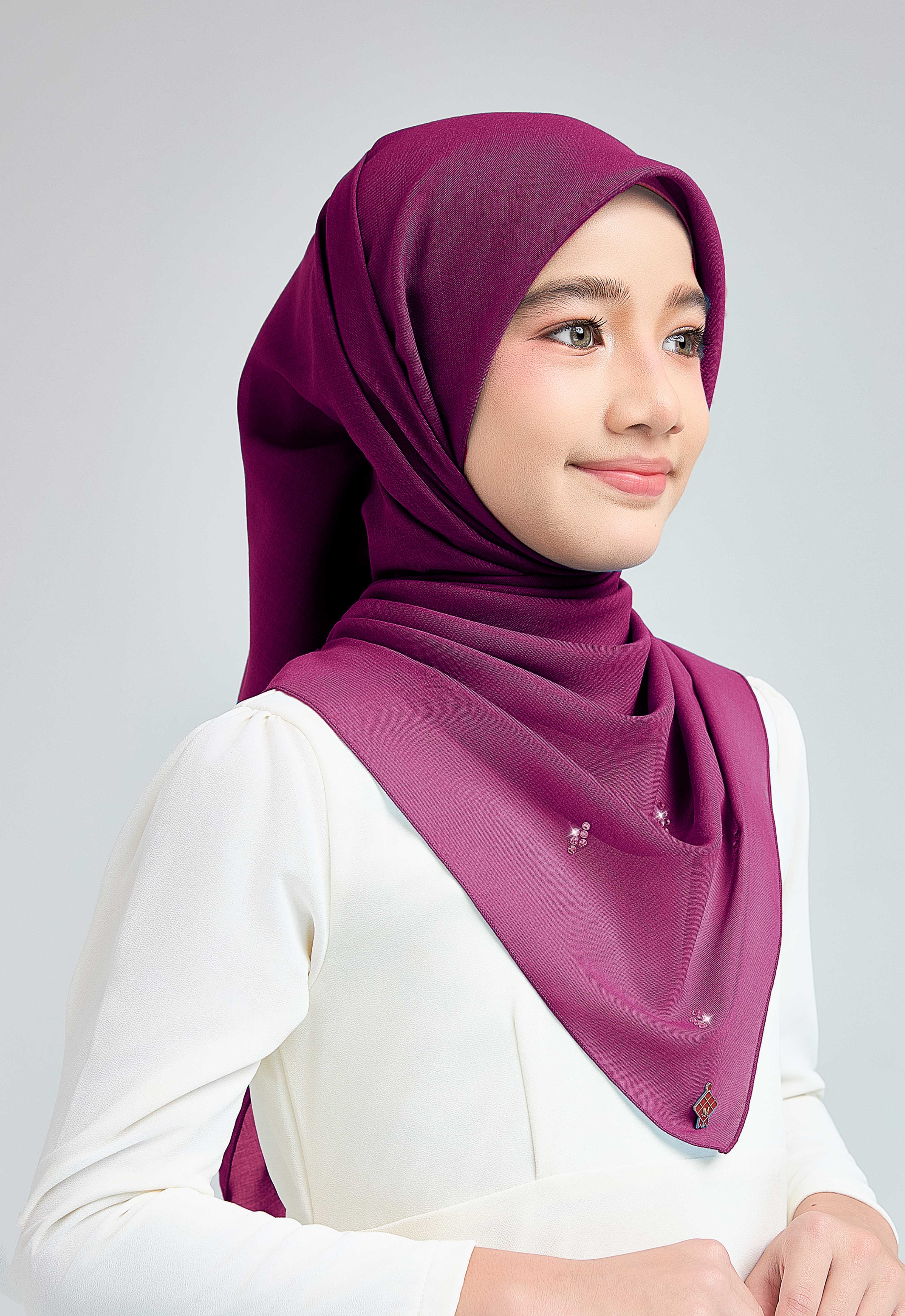 KIDS SETULUS RAYA PLAIN STONE - MAGENTA
