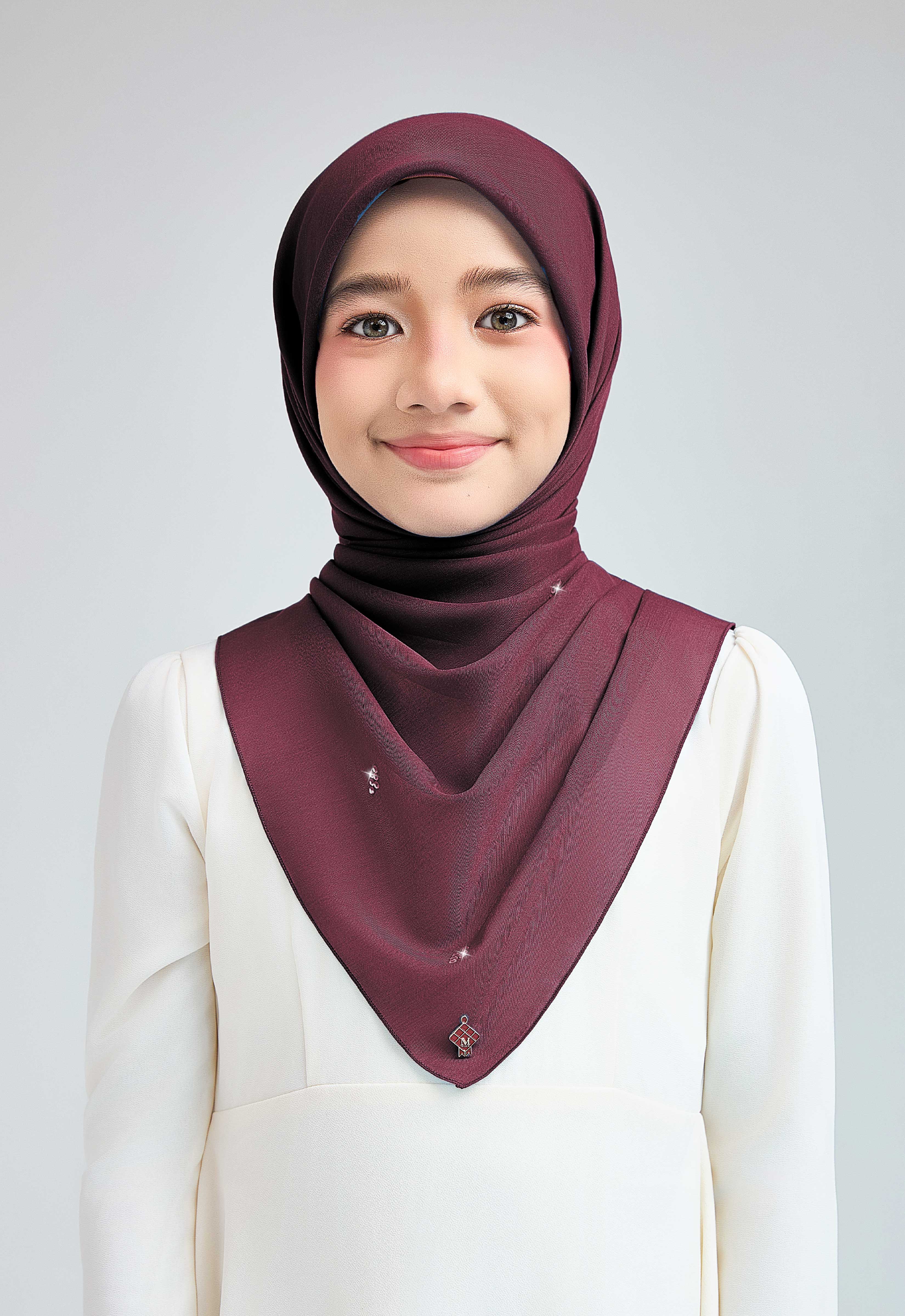 KIDS SETULUS RAYA PLAIN STONE - MAROON