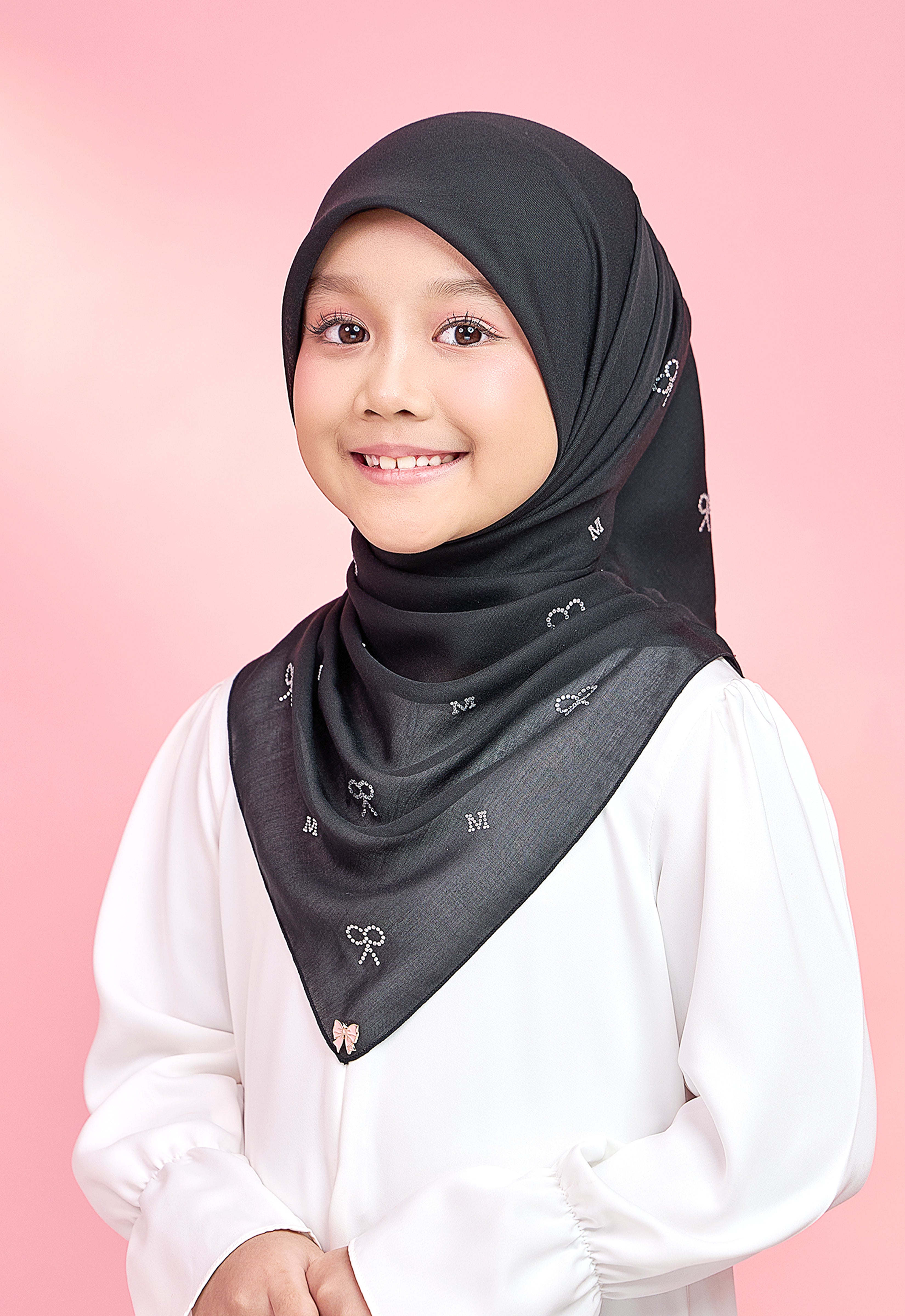 KIDS RIBBONY PLAIN STONE - BLACK