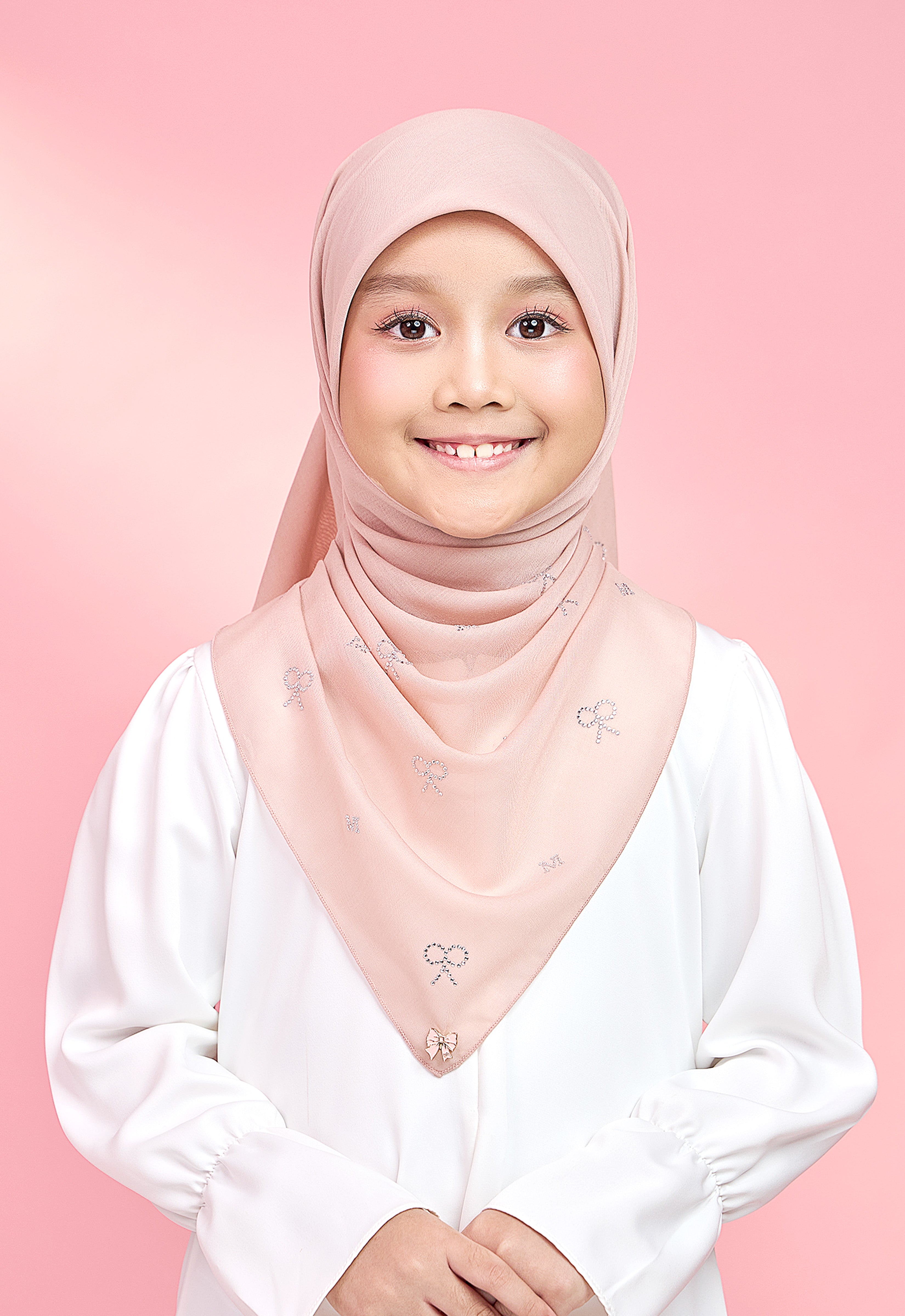 KIDS RIBBONY PLAIN STONE - BLUSH PINK