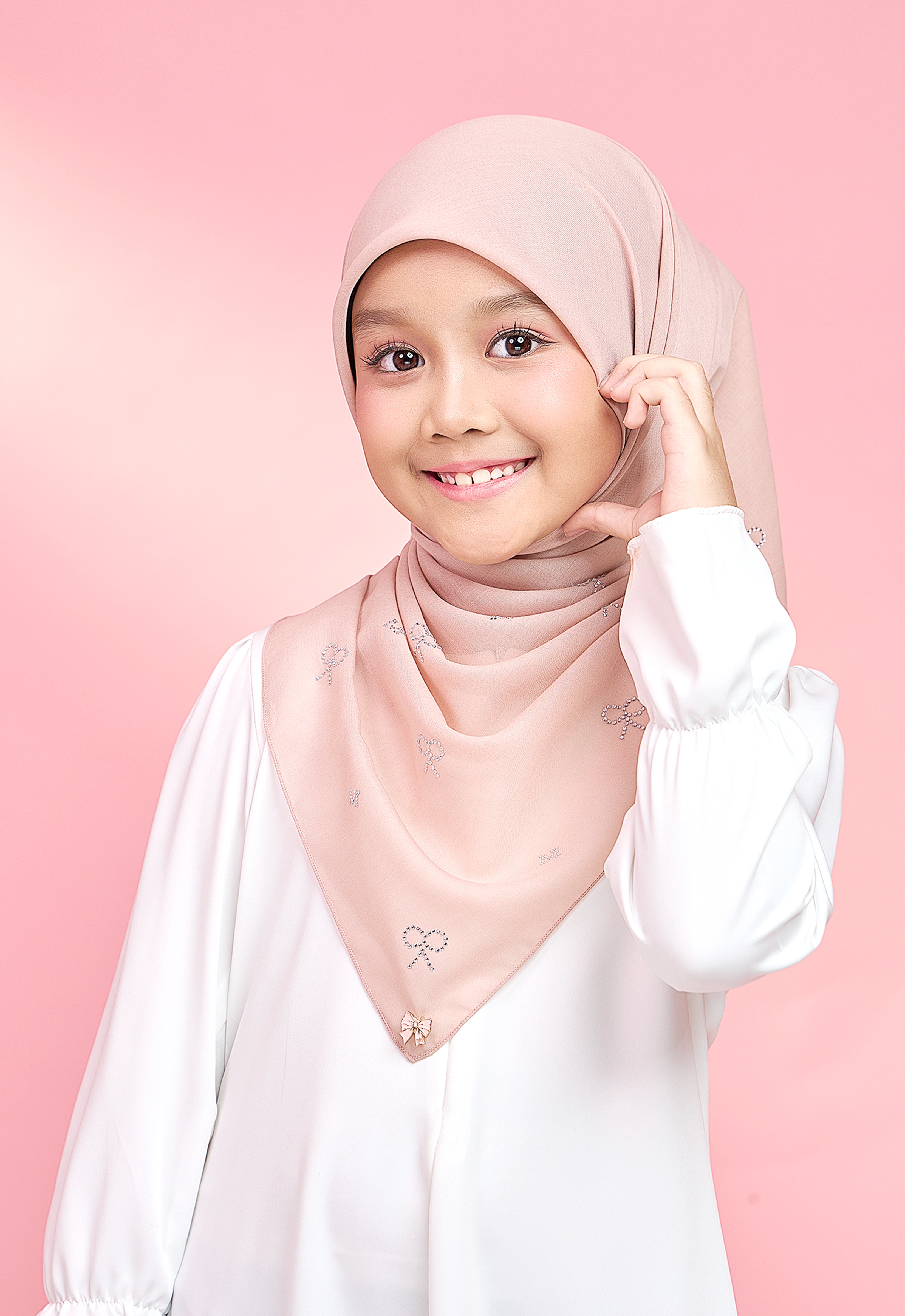 KIDS RIBBONY PLAIN STONE - BLUSH PINK