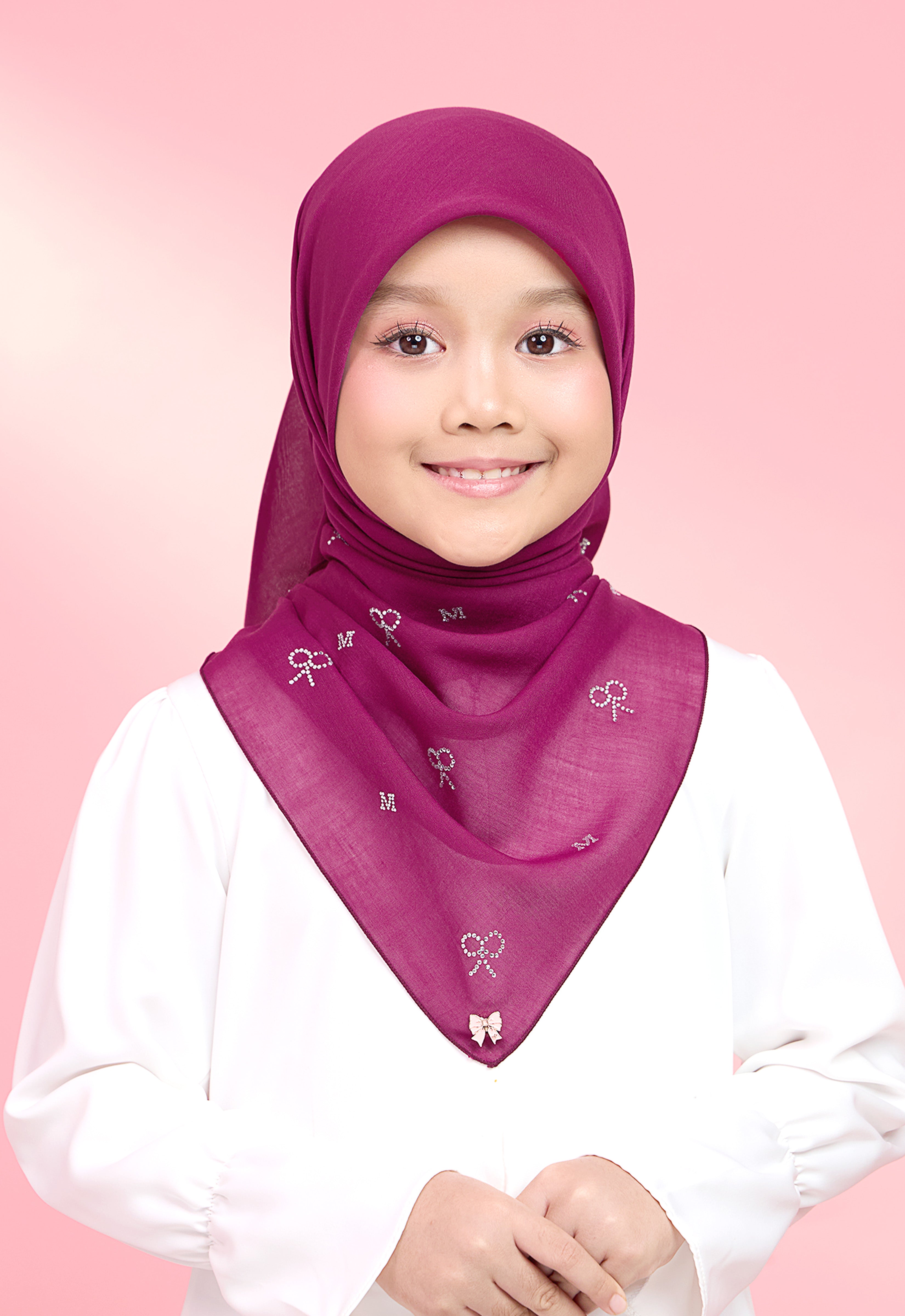 KIDS RIBBONY PLAIN STONE - BURGUNDY