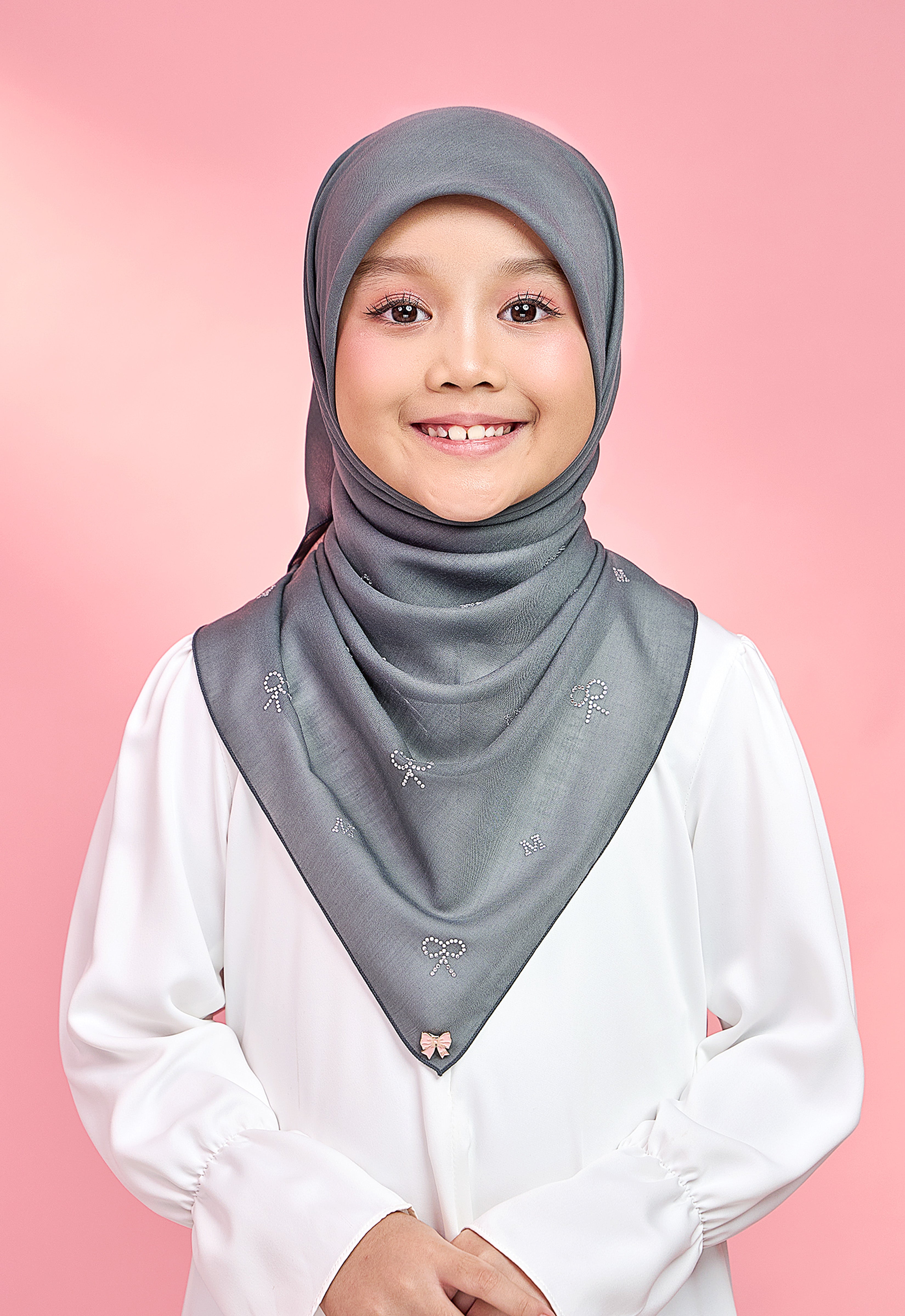 KIDS RIBBONY PLAIN STONE - DARK GRAY
