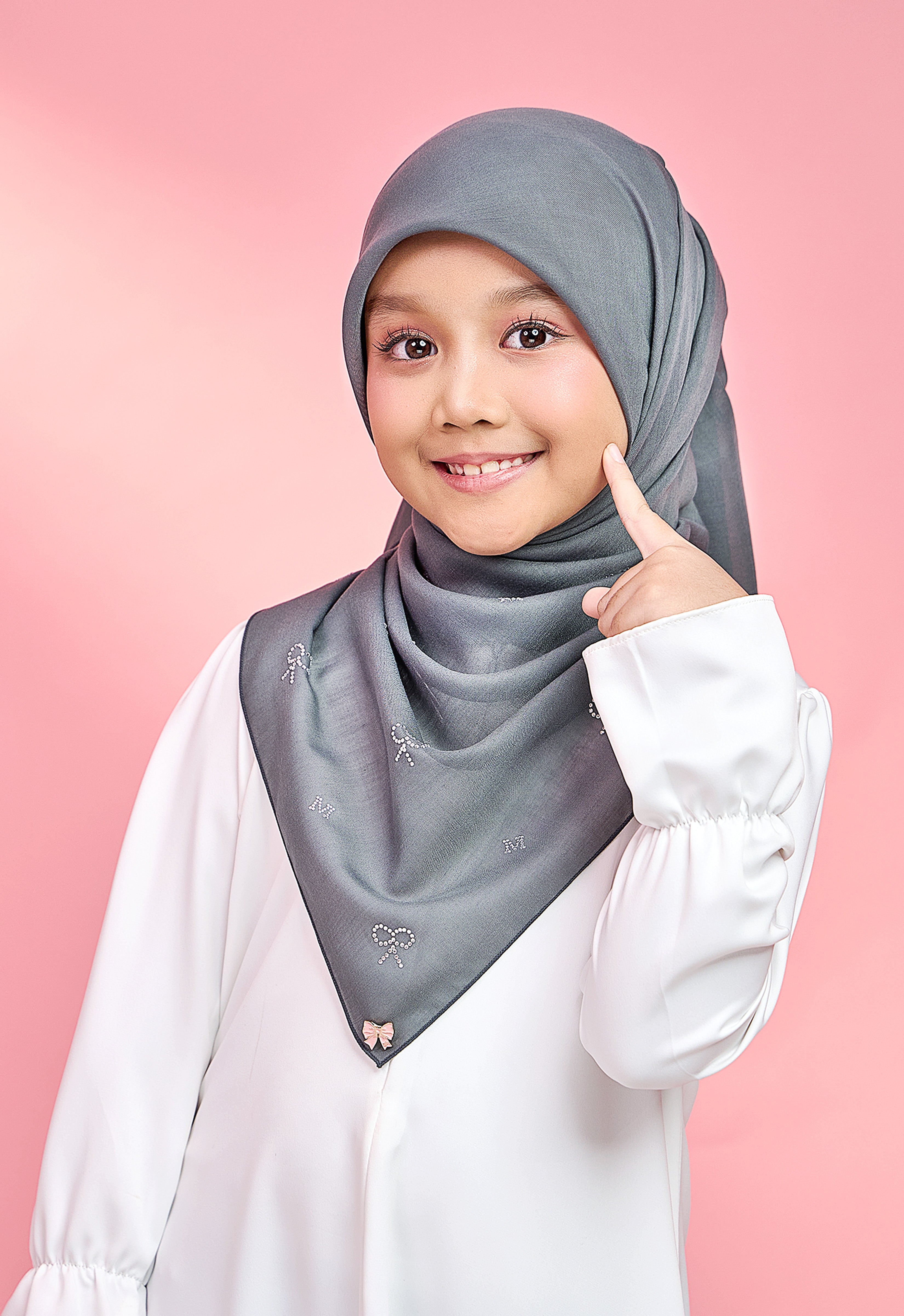 KIDS RIBBONY PLAIN STONE - DARK GRAY
