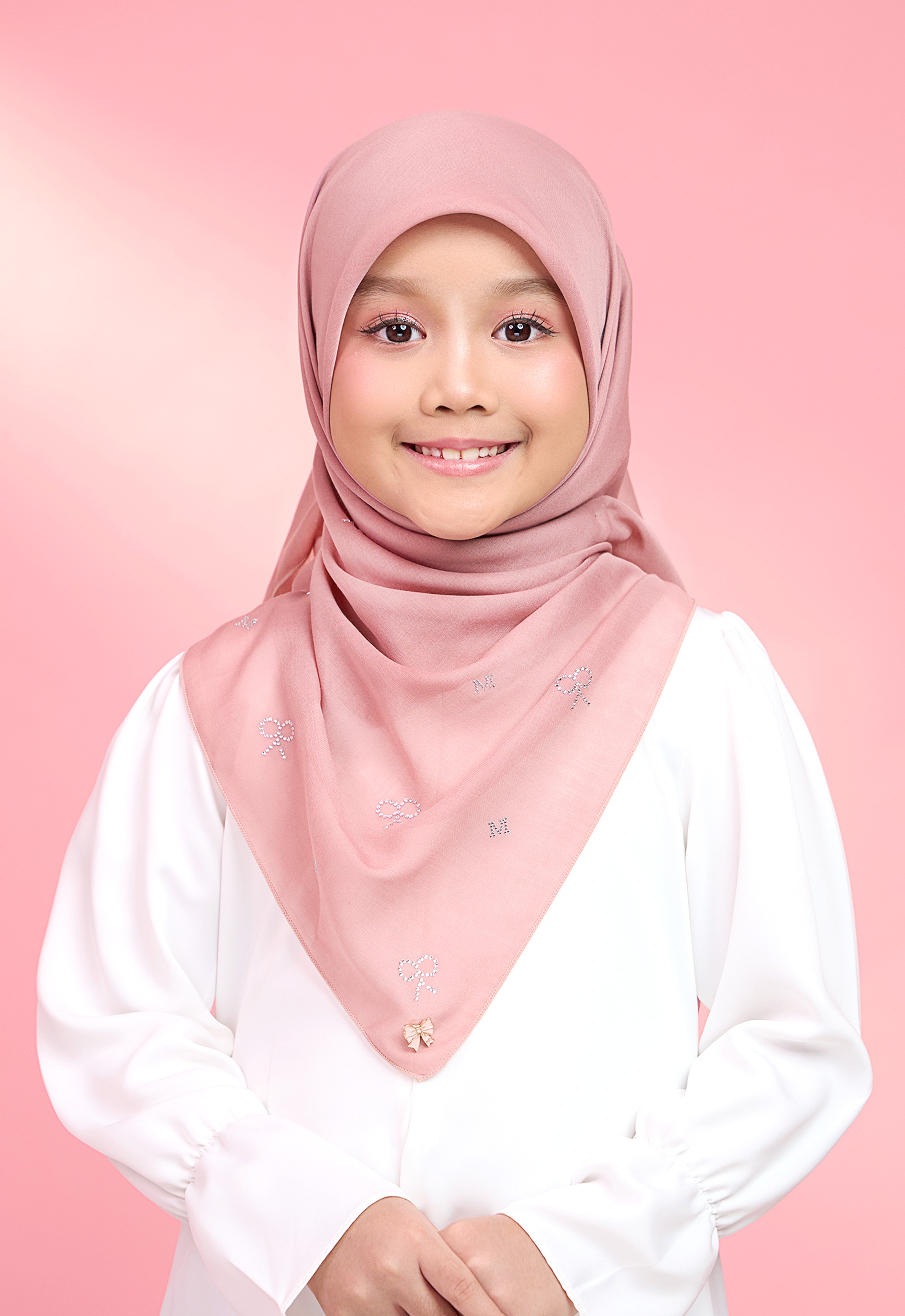 KIDS RIBBONY PLAIN STONE - DUSTY PINK