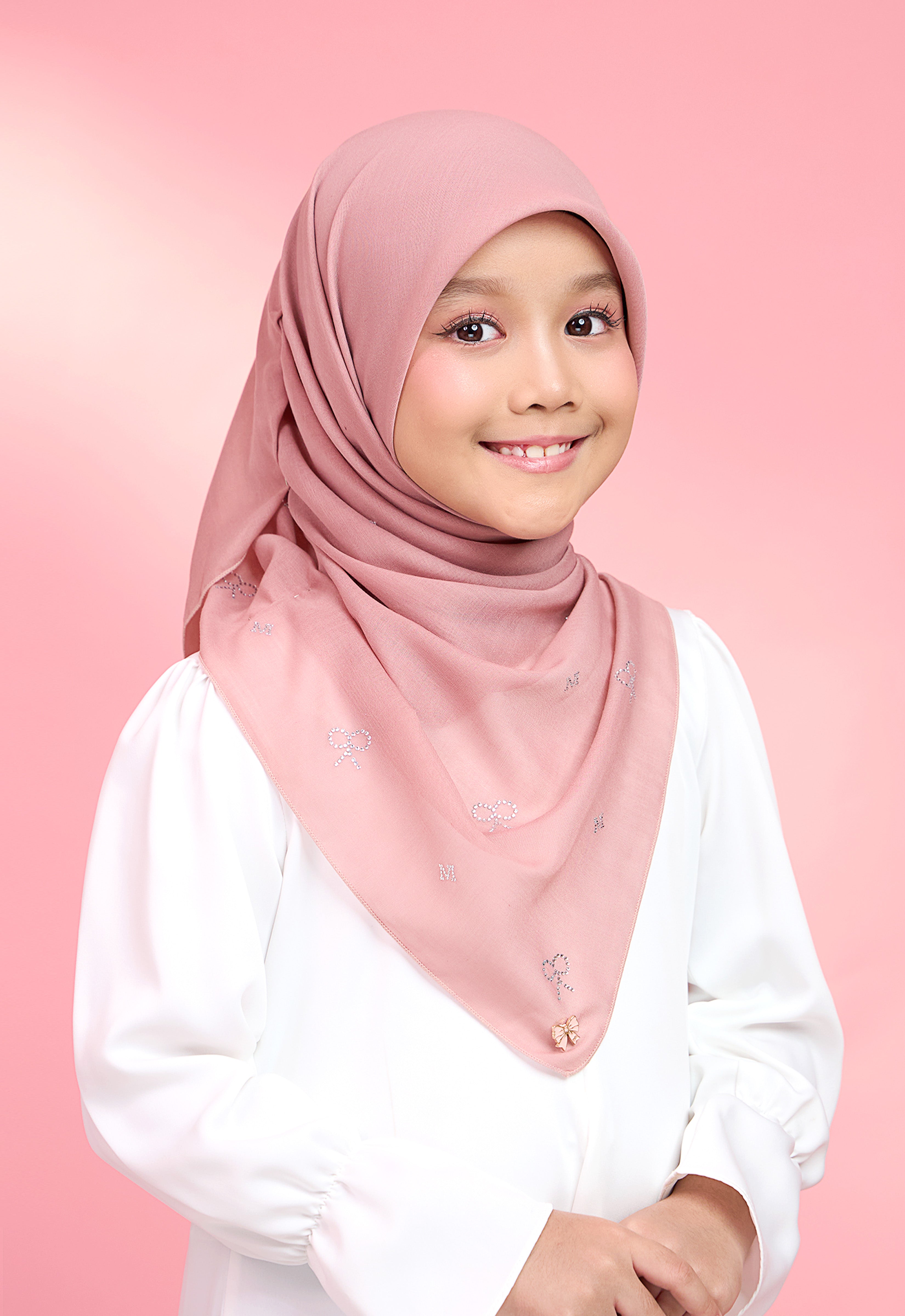 KIDS RIBBONY PLAIN STONE - DUSTY PINK