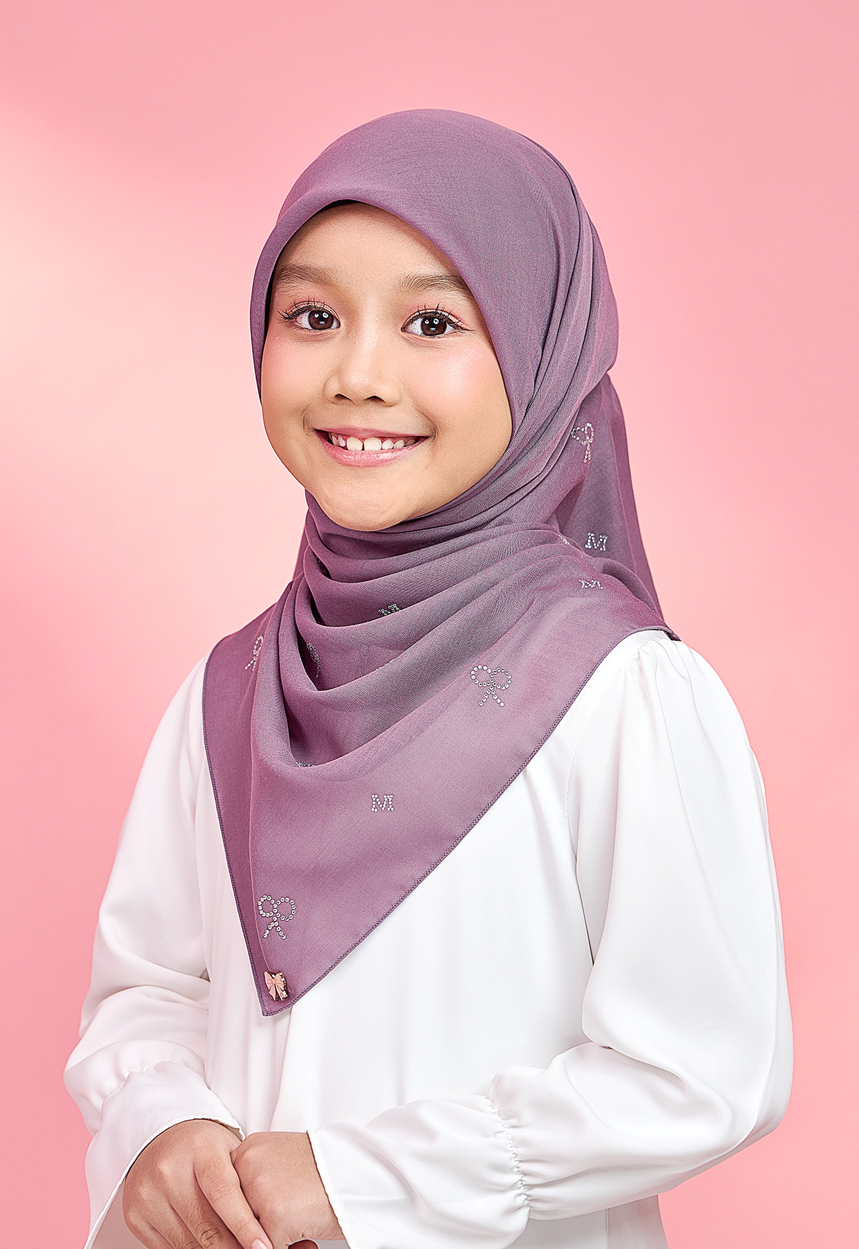 KIDS RIBBONY PLAIN STONE - DUSTY PURPLE