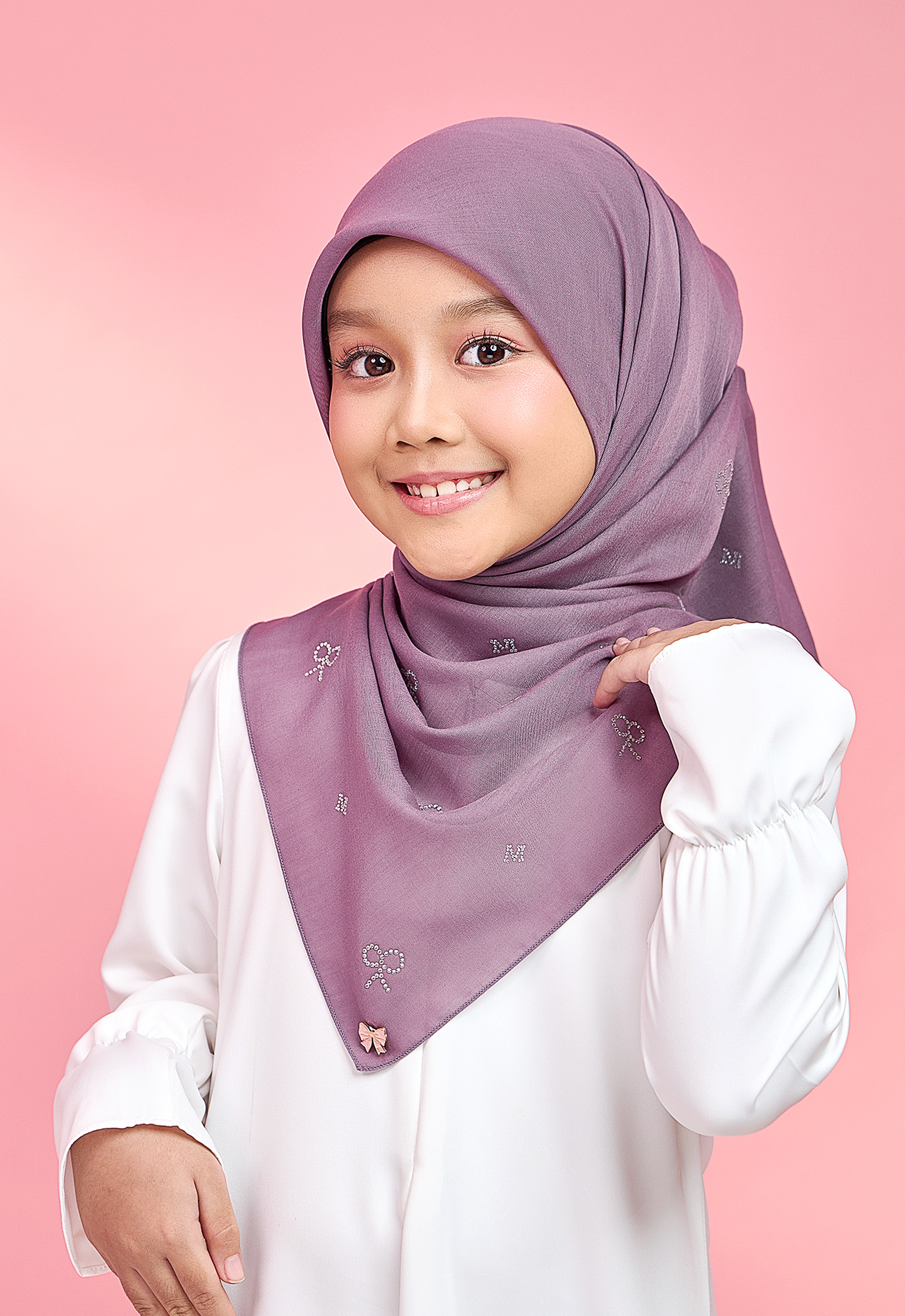 KIDS RIBBONY PLAIN STONE - DUSTY PURPLE
