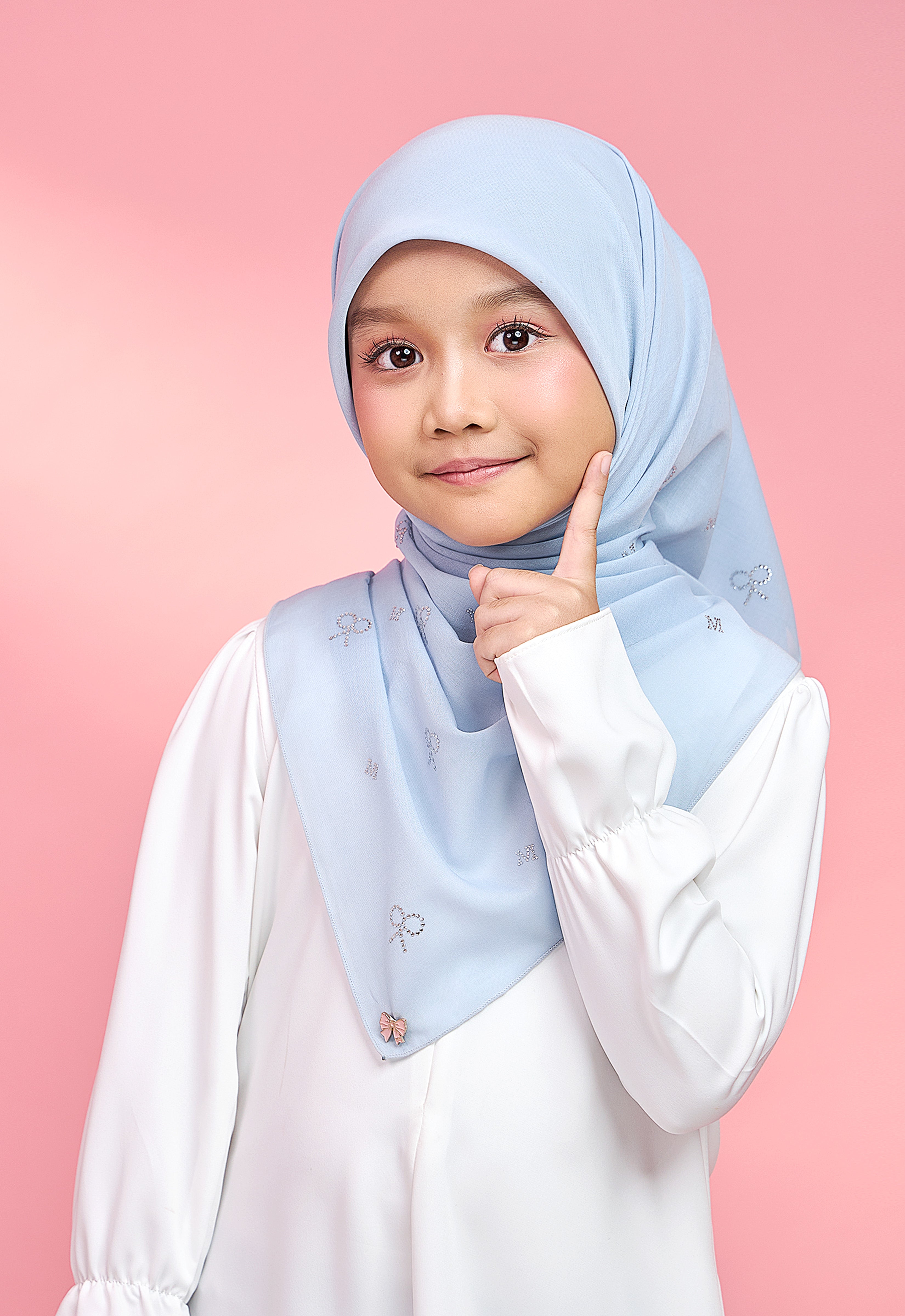 KIDS RIBBONY PLAIN STONE - LIGHT BLUE