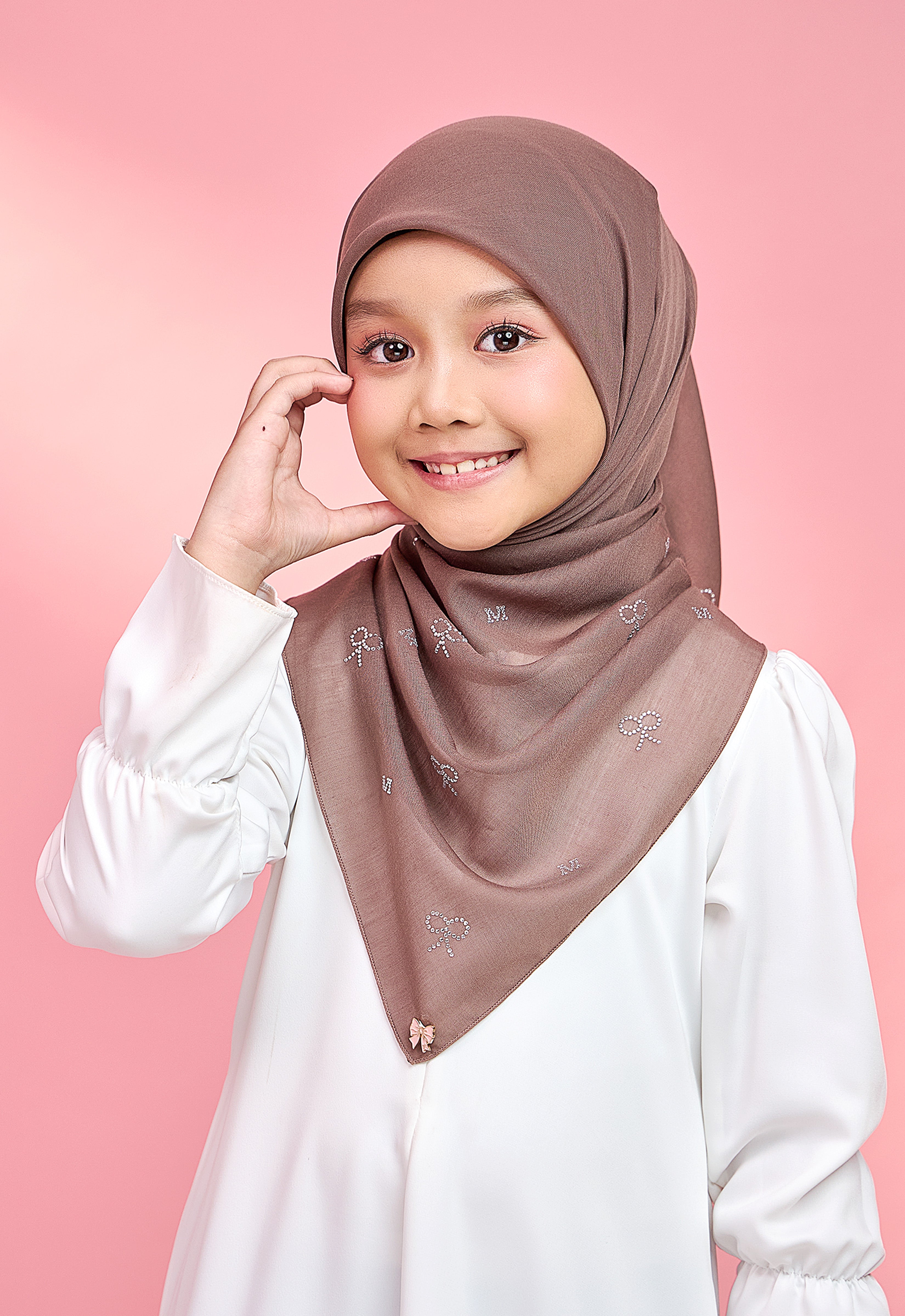 KIDS RIBBONY PLAIN STONE - LIGHT BROWN