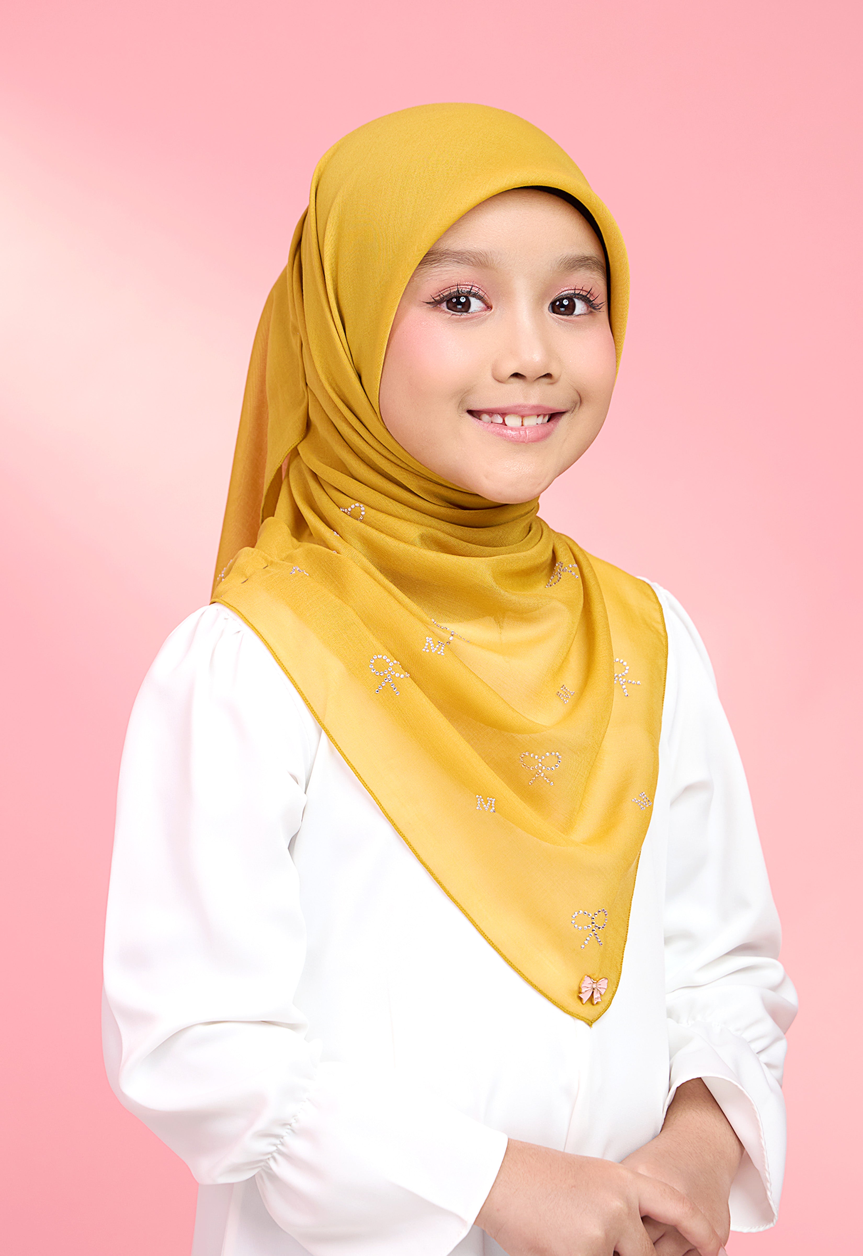 KIDS RIBBONY PLAIN STONE - MUSTARD