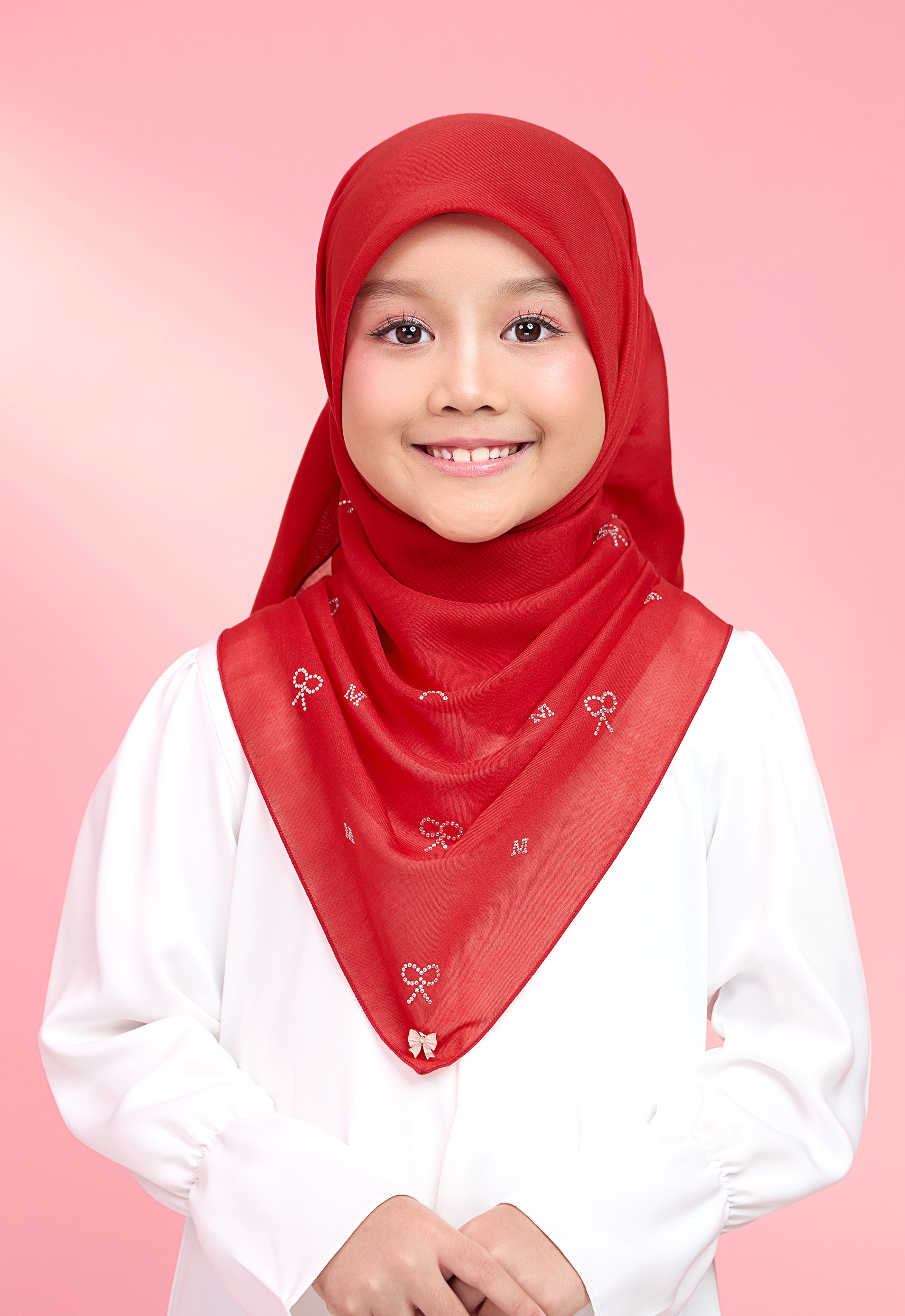 KIDS RIBBONY PLAIN STONE - RED CHILI