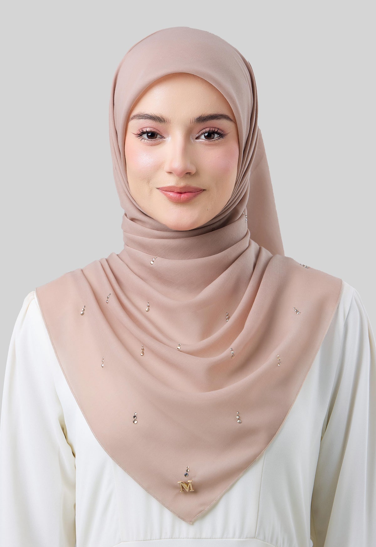 MINAZ HIJAB | EYEDROP PLAIN STONE - CHAMPAGNE