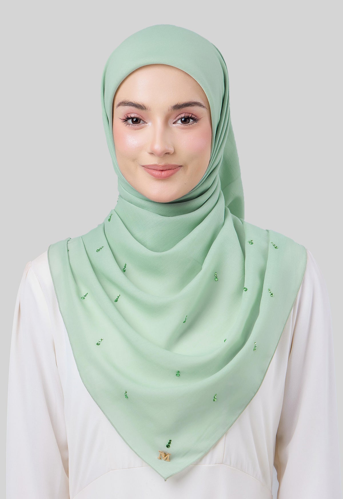 MINAZ HIJAB | EYEDROP PLAIN STONE - MINT