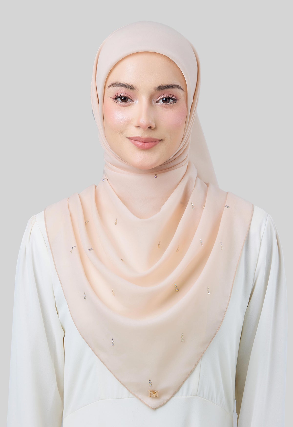 MINAZ HIJAB | EYEDROP PLAIN STONE - NUDE