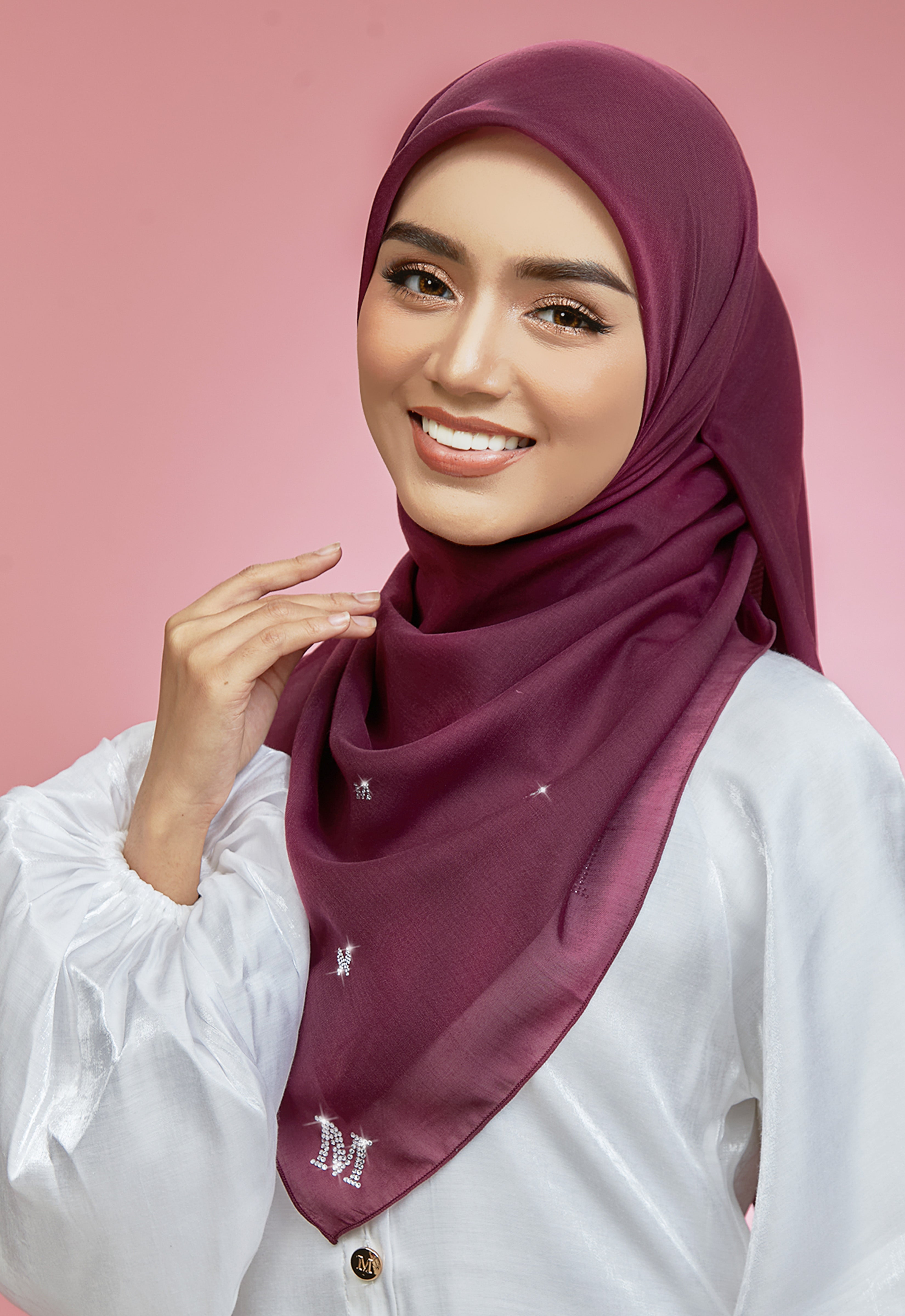 PLAIN BUTTERFLY STONE BAWAL - BURGUNDY