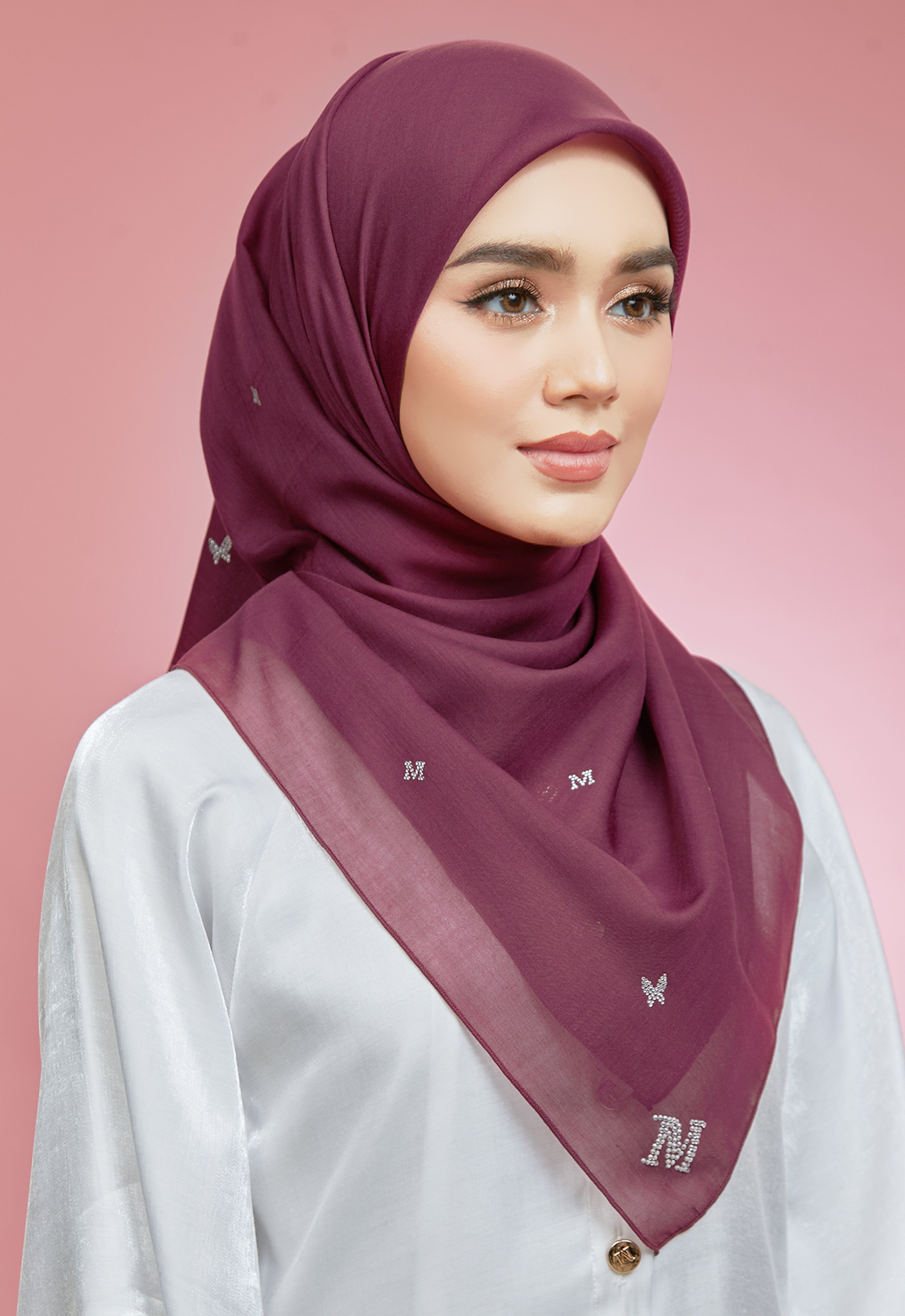 PLAIN BUTTERFLY STONE BAWAL - MAROON