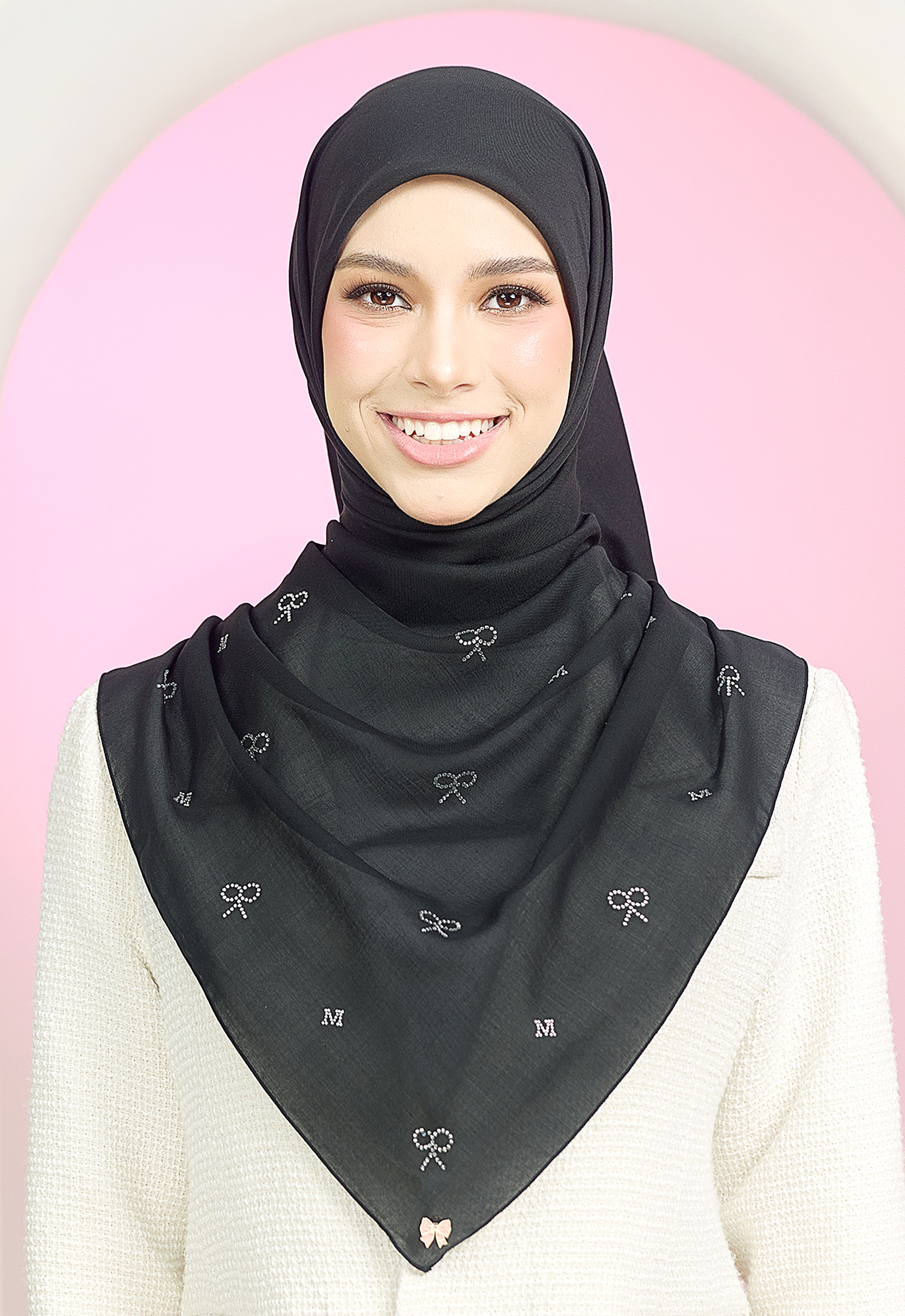 RIBBONY PLAIN STONE - BLACK