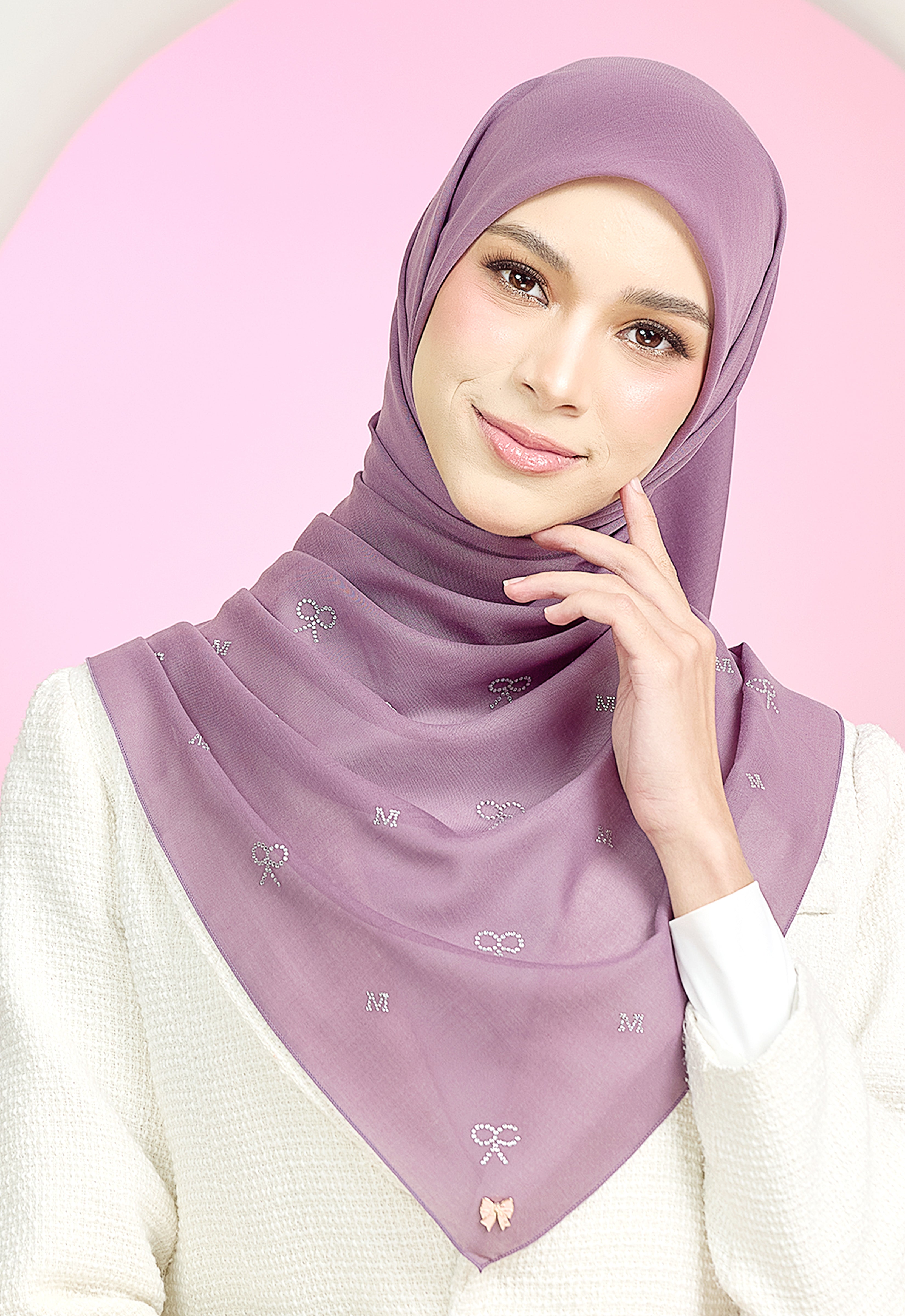RIBBONY PLAIN STONE - DUSTY PURPLE