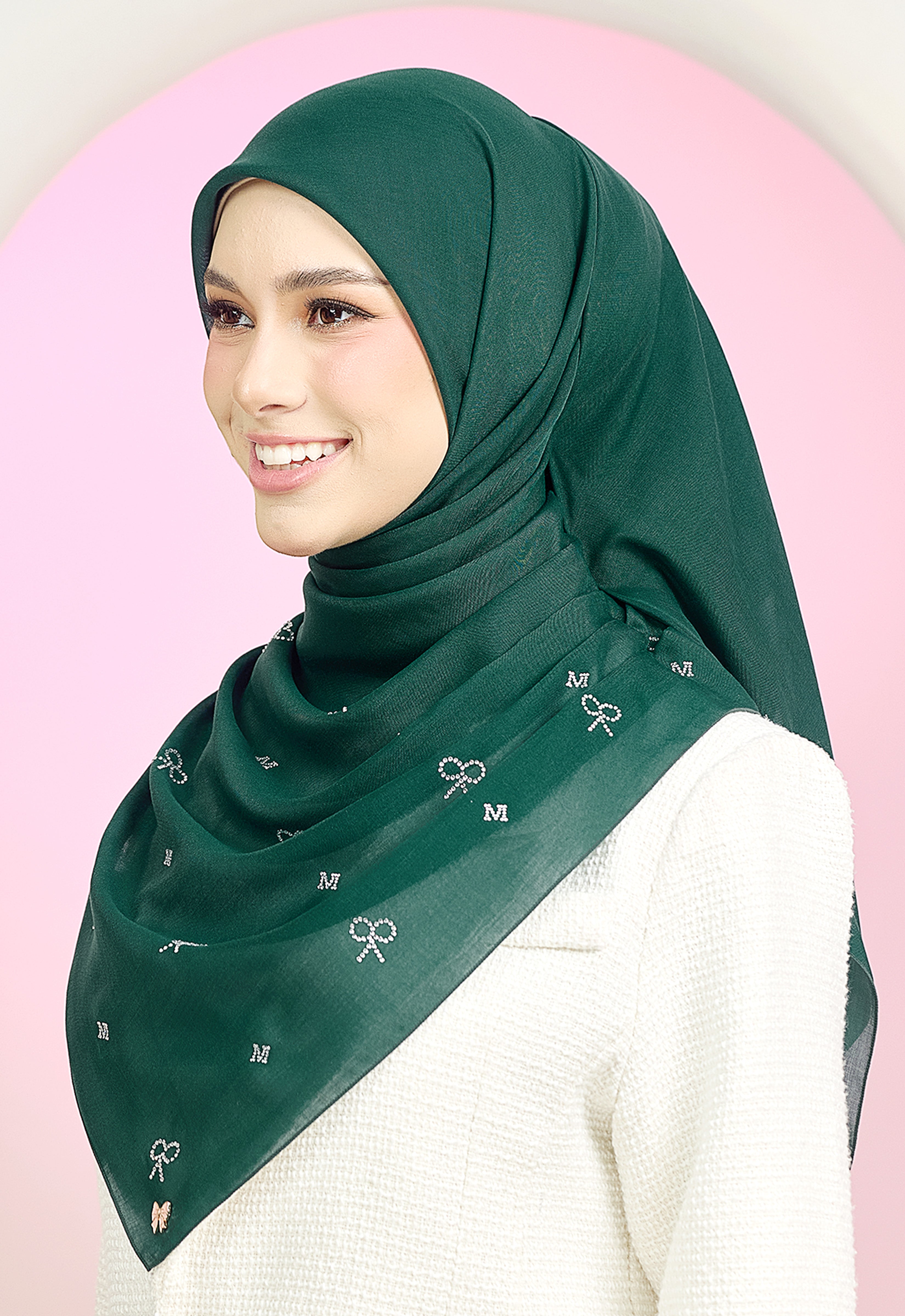 RIBBONY PLAIN STONE - EMERALD GREEN