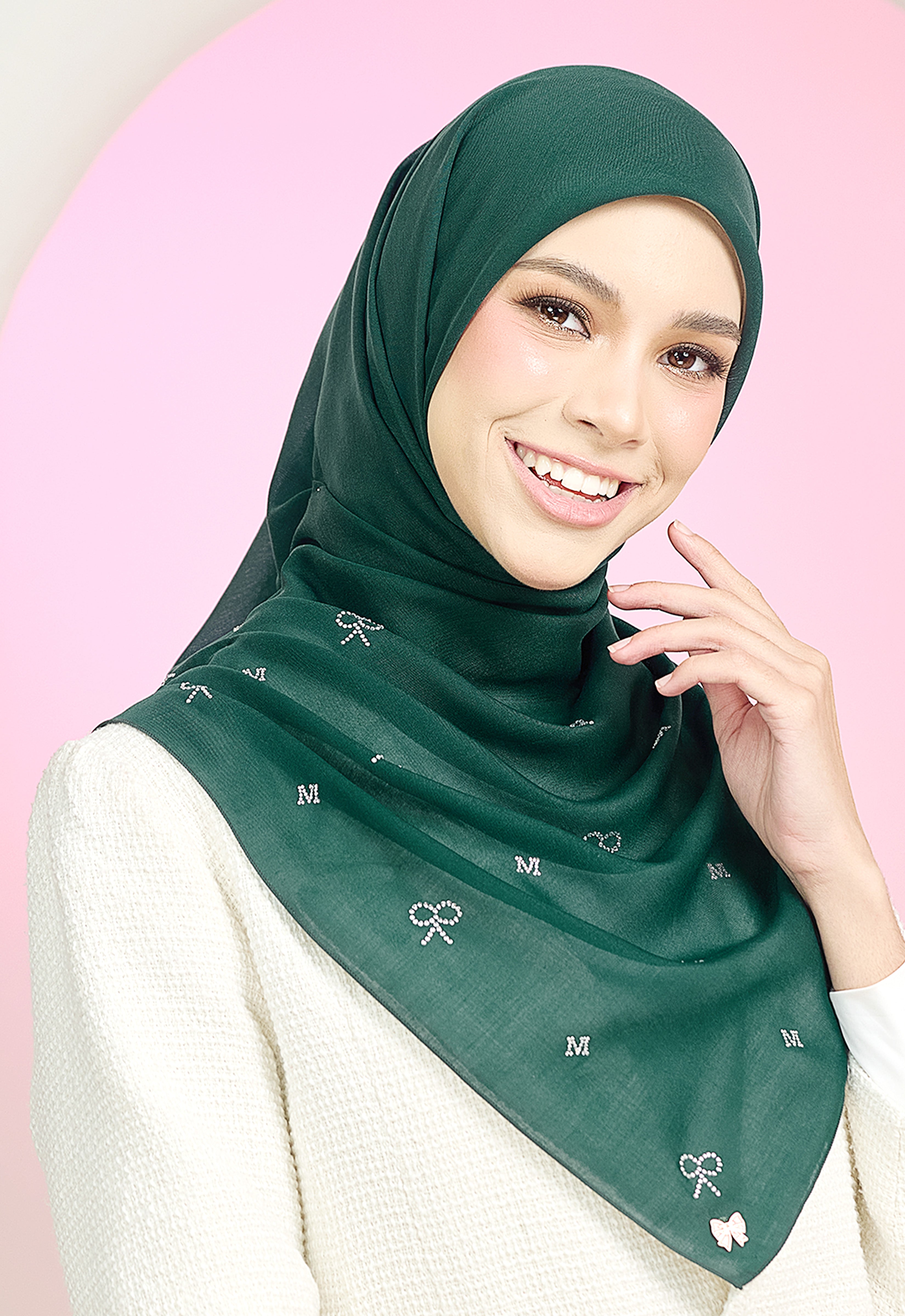 RIBBONY PLAIN STONE - EMERALD GREEN