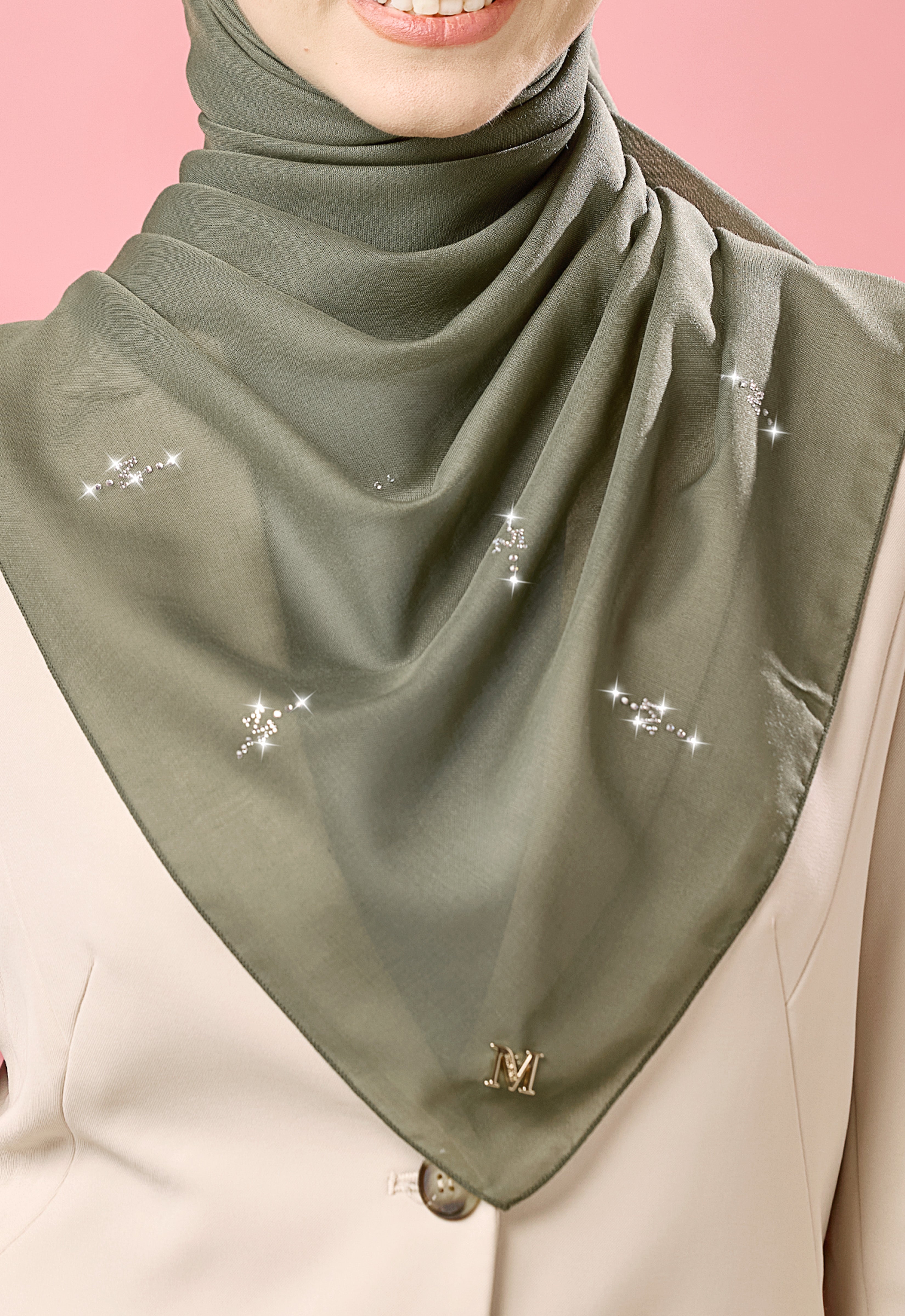 SURI PLAIN STONE - ARMY GREEN