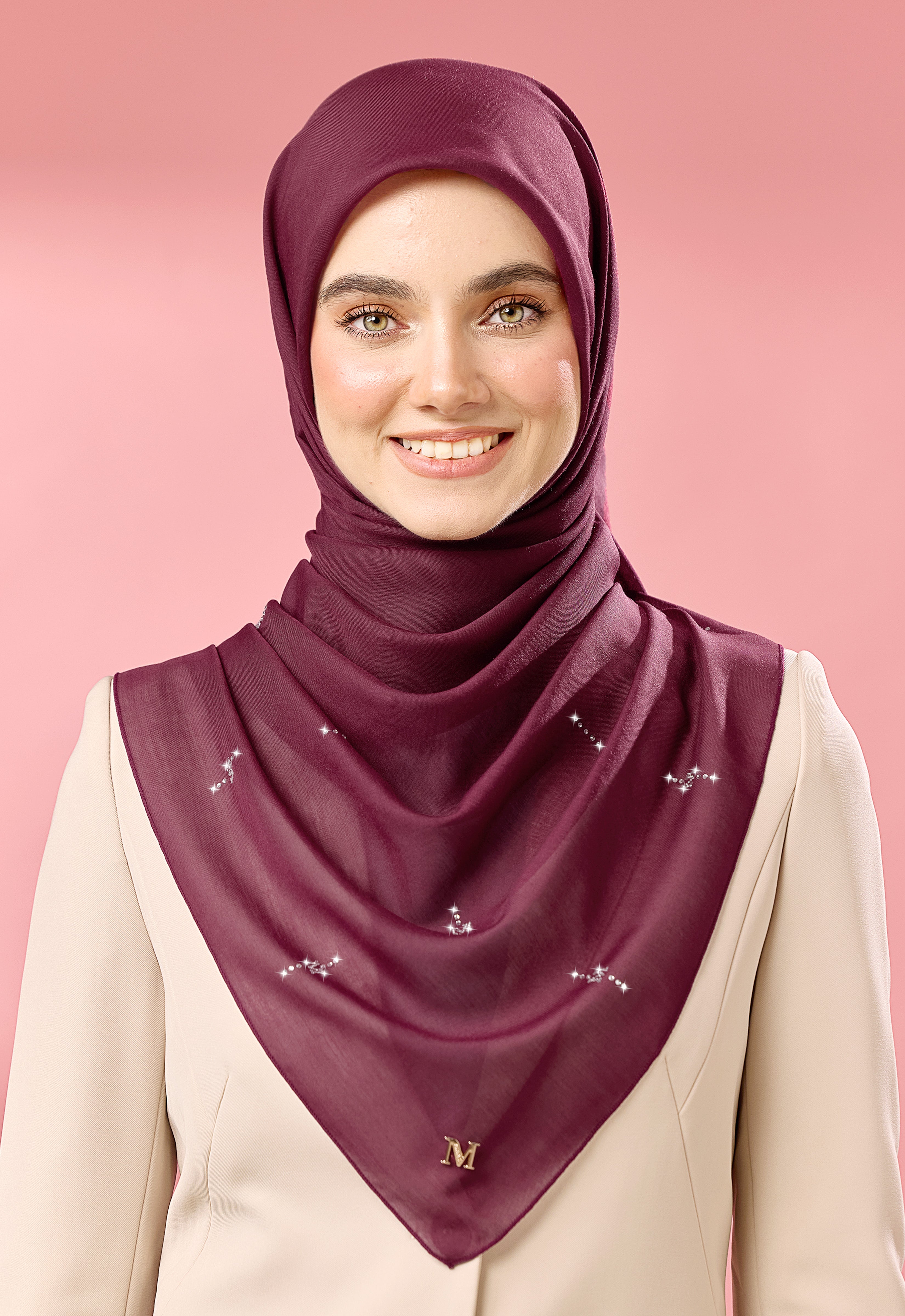 SURI PLAIN STONE - BURGUNDY