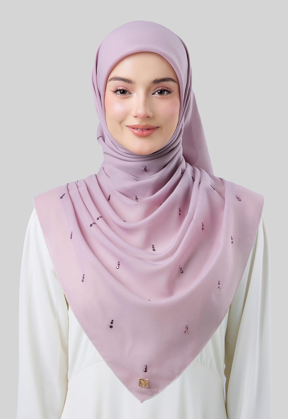 MINAZ HIJAB | EYEDROP PLAIN STONE - DUSTY PURPLE