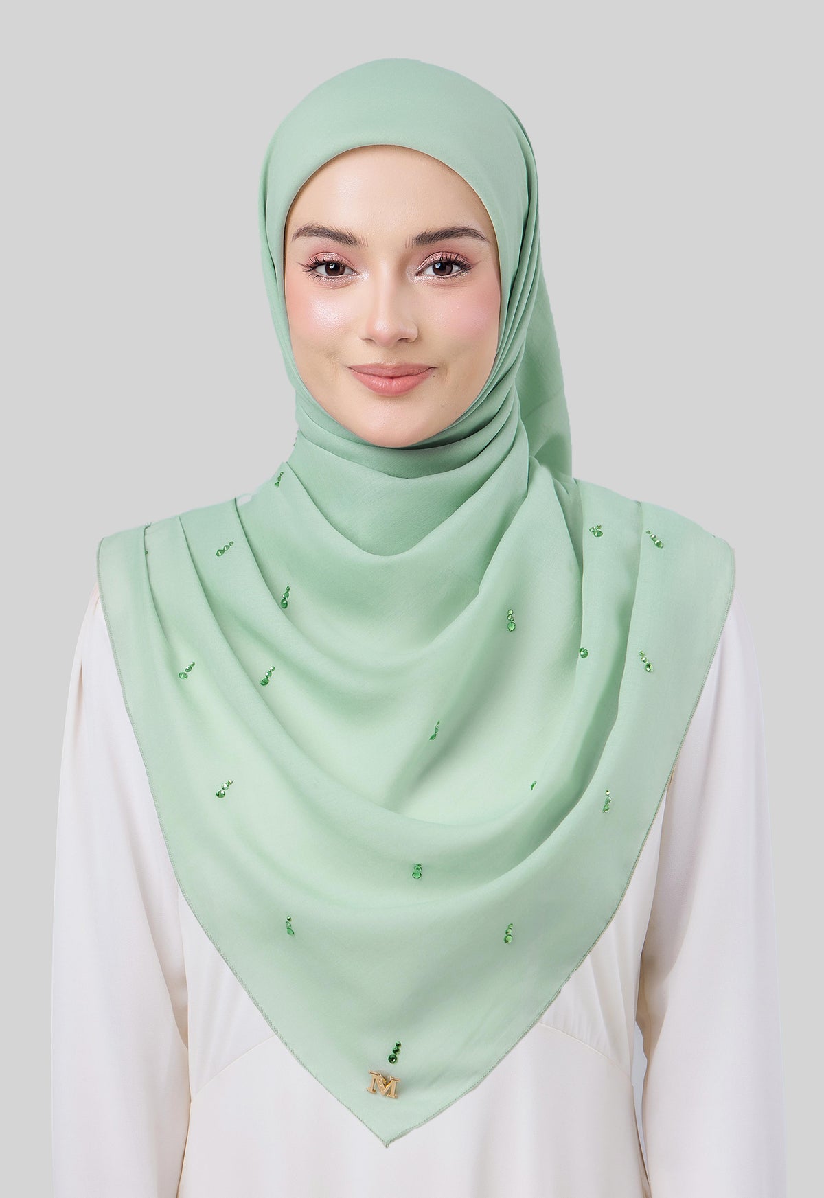MINAZ HIJAB | EYEDROP PLAIN STONE - MINT