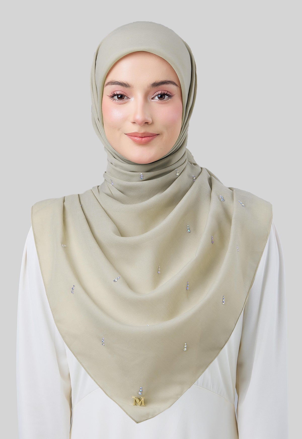 MINAZ HIJAB | EYEDROP PLAIN STONE - SAND