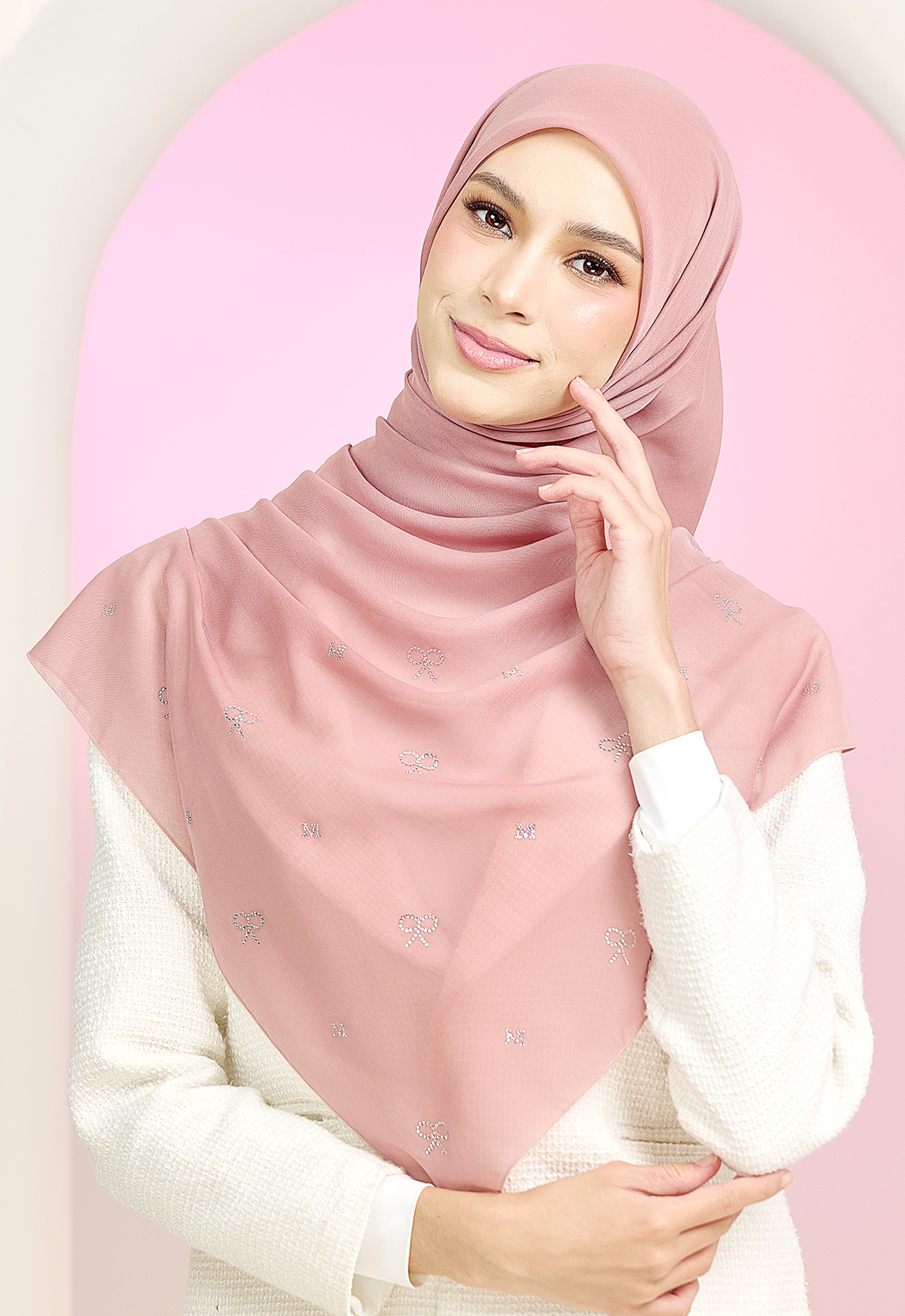 RIBBONY PLAIN STONE - DUSTY PINK