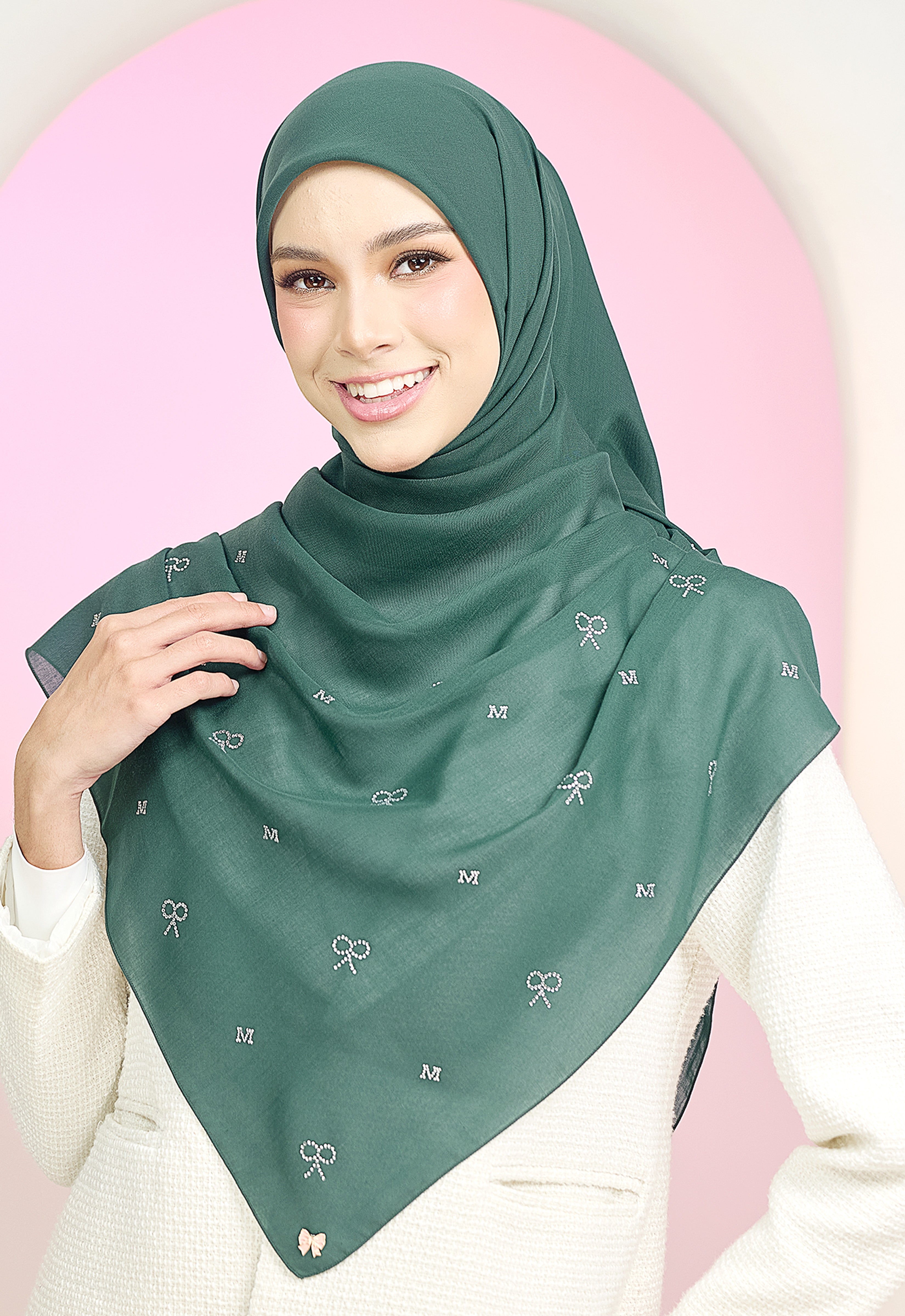RIBBONY PLAIN STONE - EMERALD GREEN