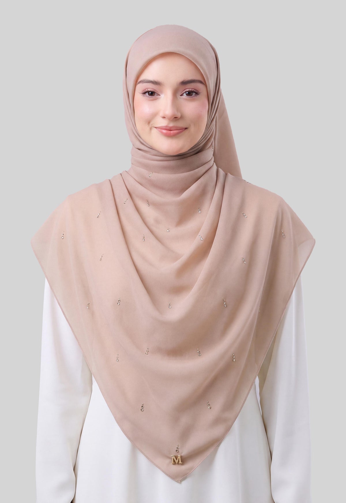 MINAZ HIJAB | EYEDROP PLAIN STONE - CHAMPAGNE
