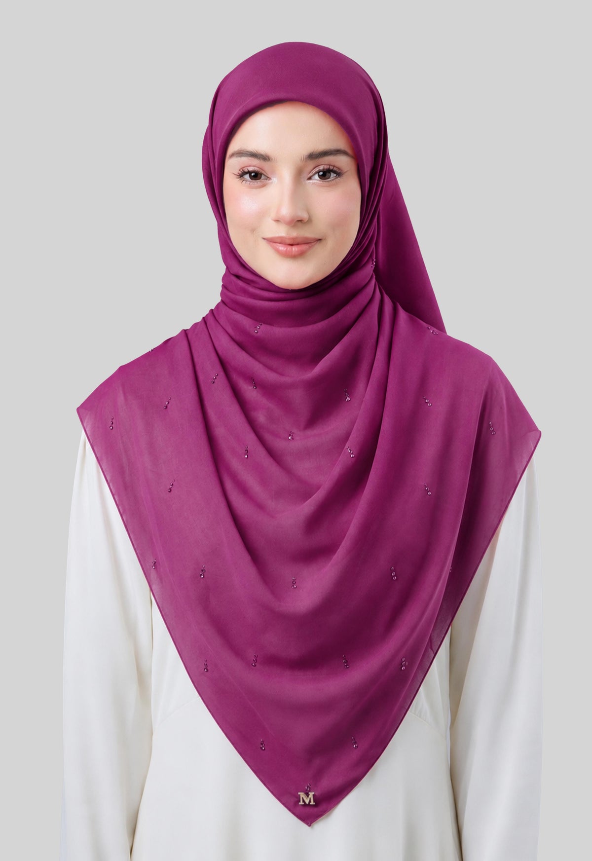 MINAZ HIJAB | EYEDROP PLAIN STONE - MAGENTA