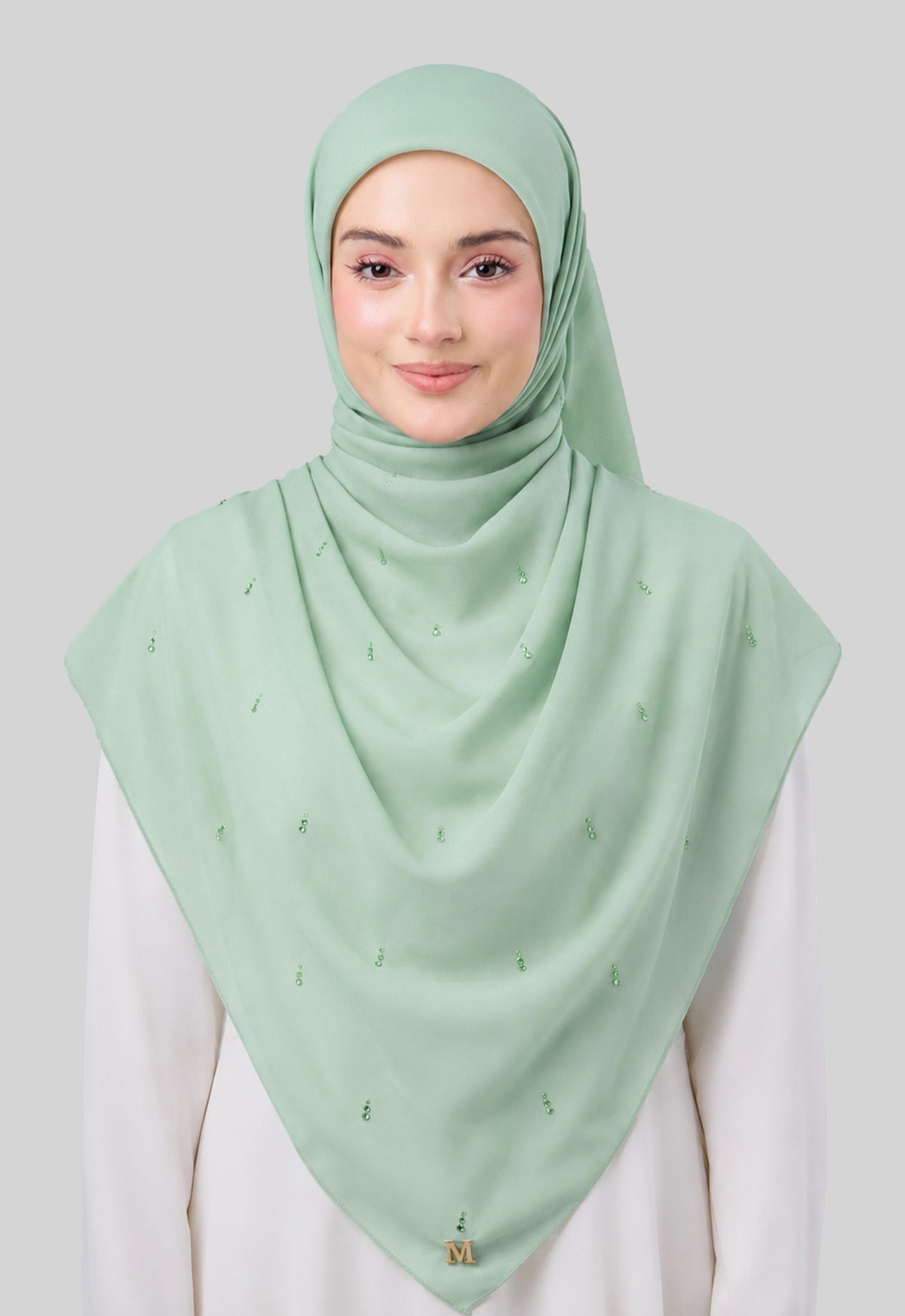 MINAZ HIJAB | EYEDROP PLAIN STONE - MINT