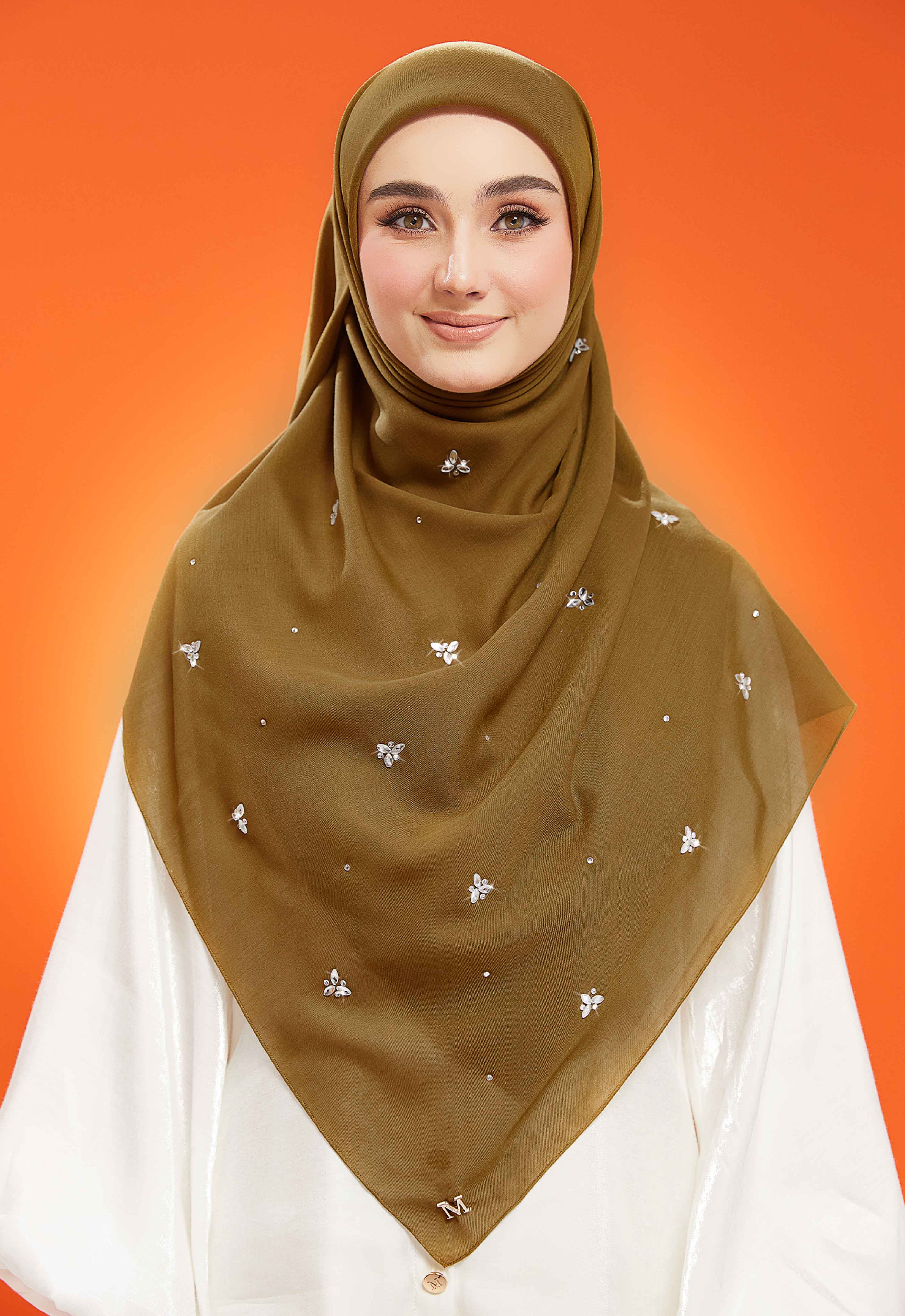 IRIS PLAIN STONE BAWAL - OLIVE BROWN