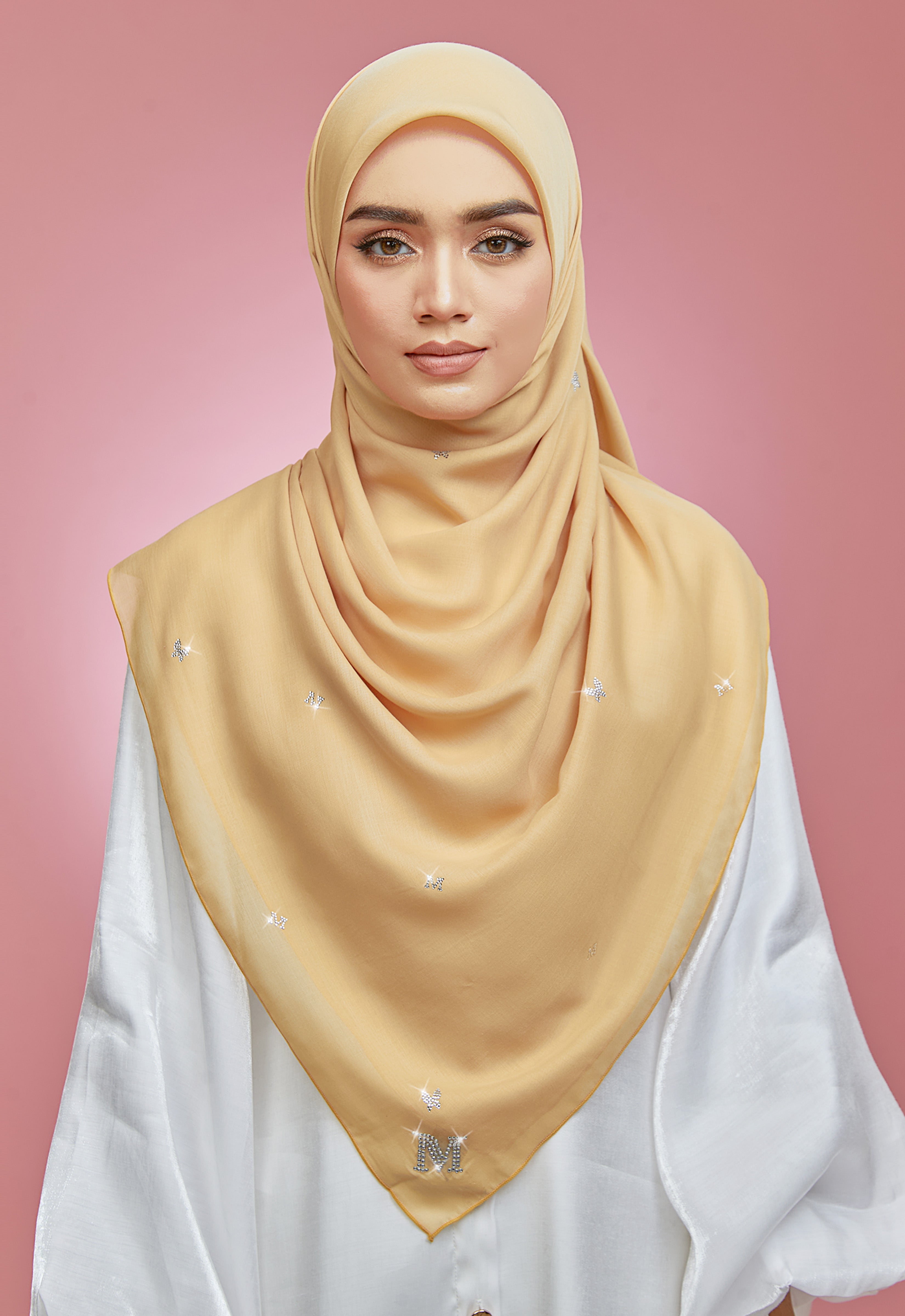 PLAIN BUTTERFLY STONE BAWAL - MUSTARD