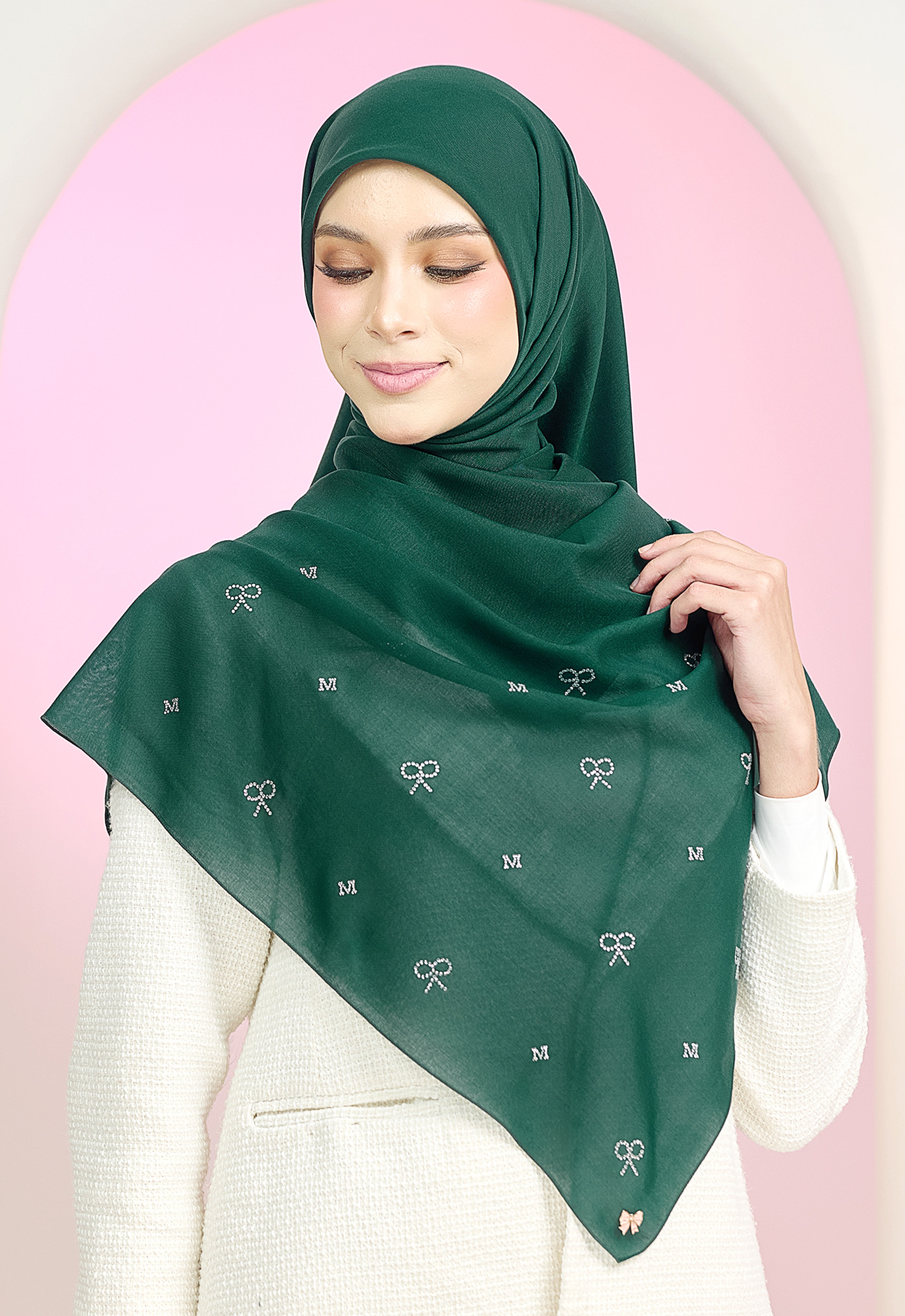 RIBBONY PLAIN STONE - EMERALD GREEN