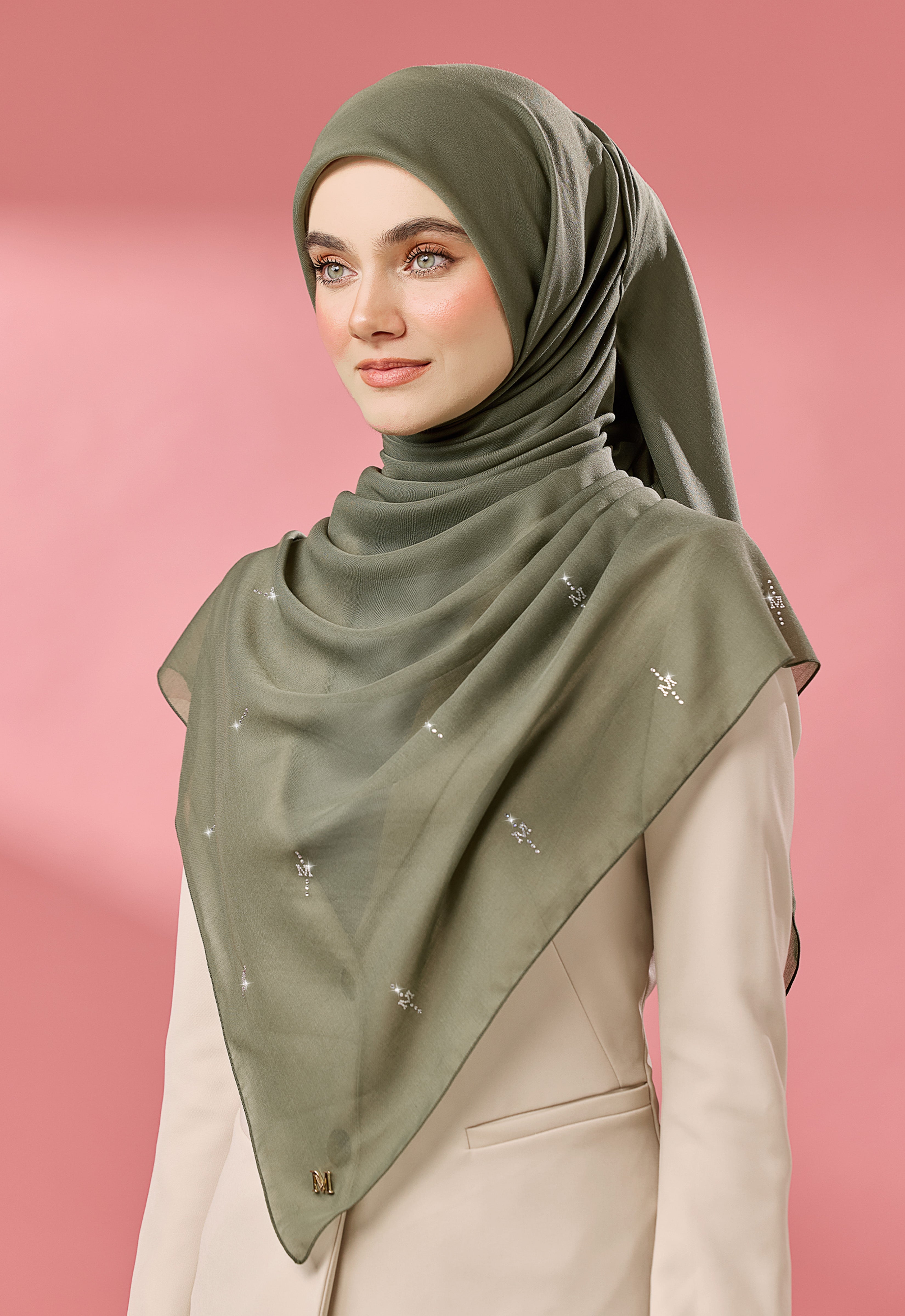 SURI PLAIN STONE - ARMY GREEN