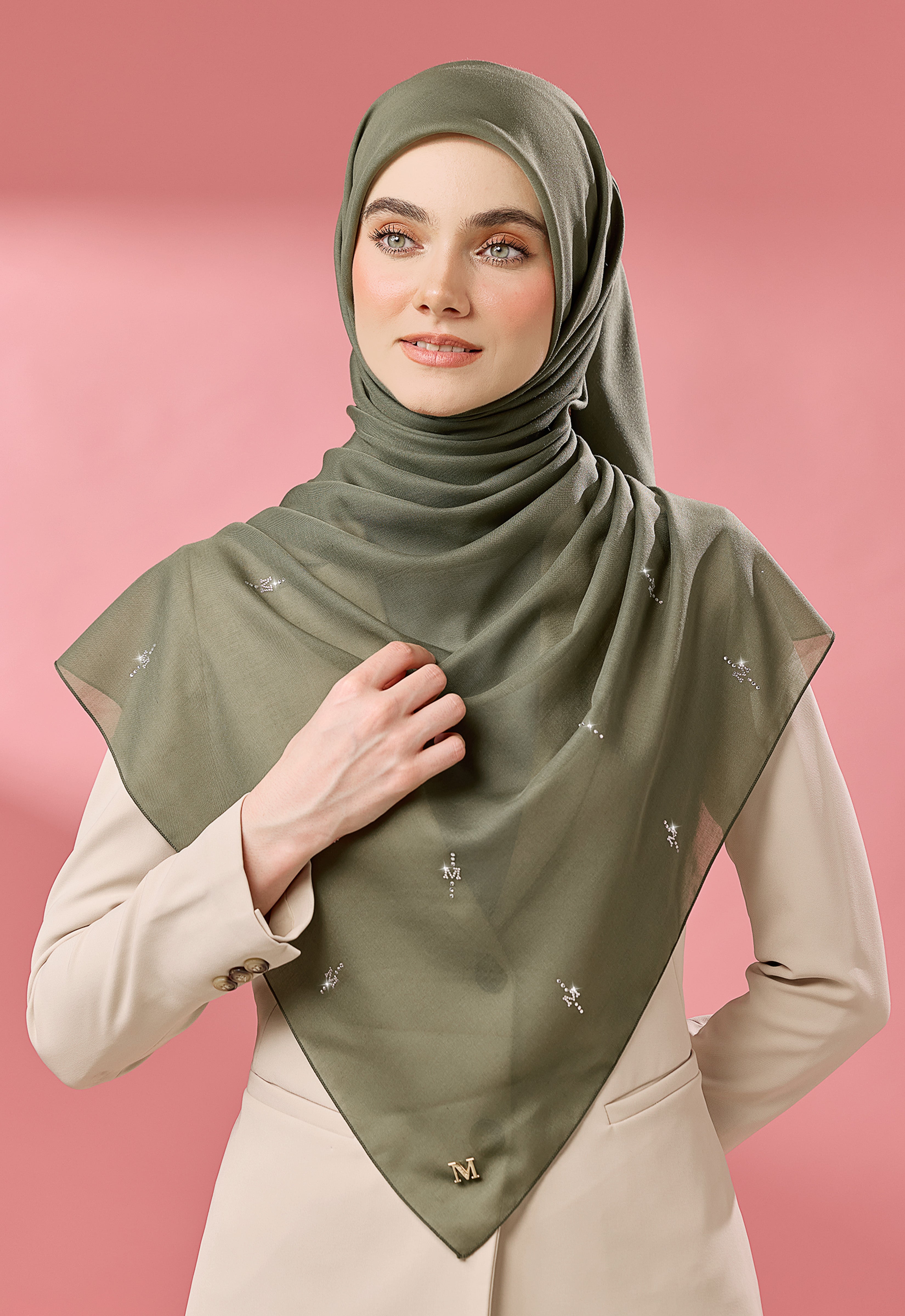 SURI PLAIN STONE - ARMY GREEN