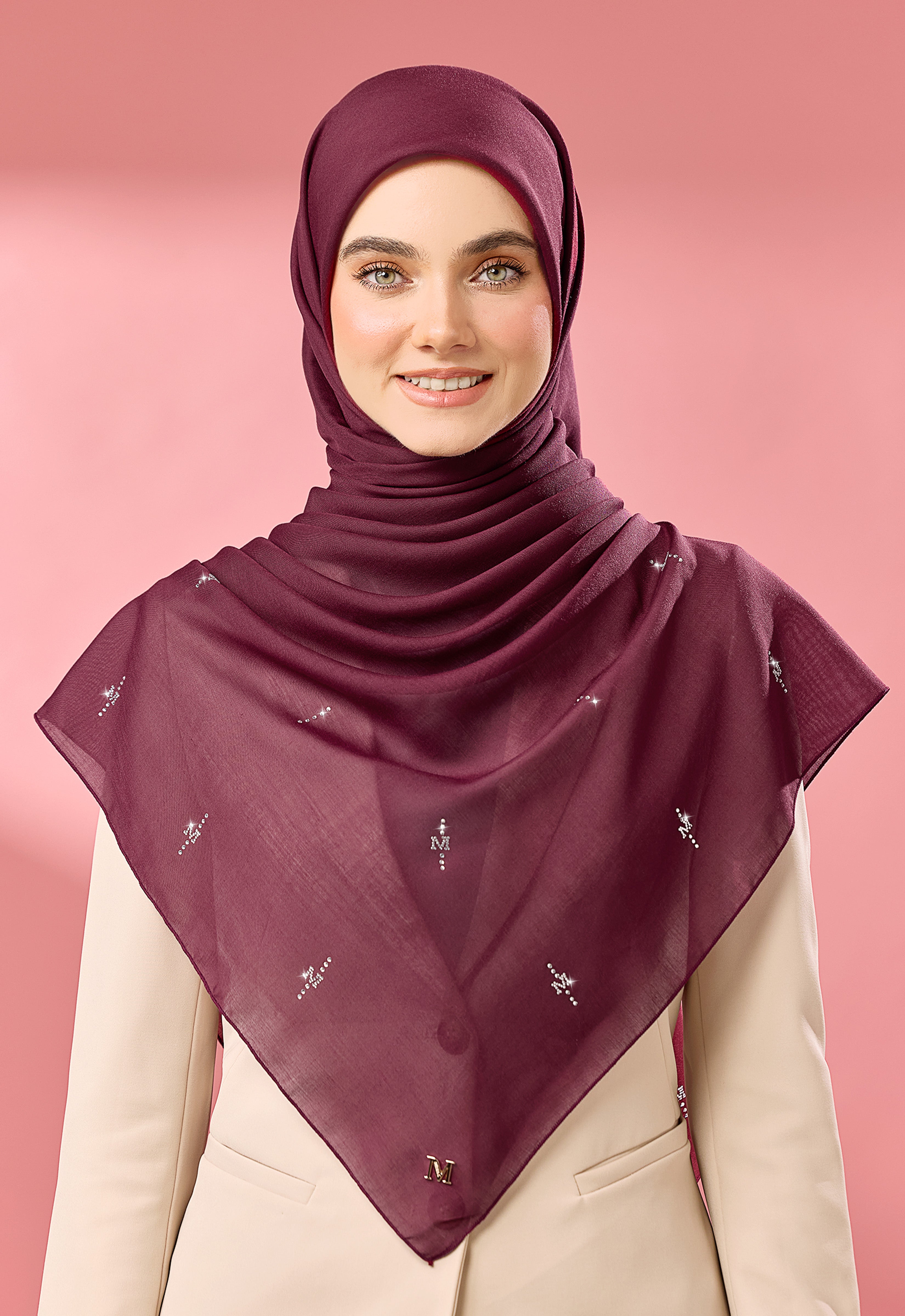 SURI PLAIN STONE - BURGUNDY