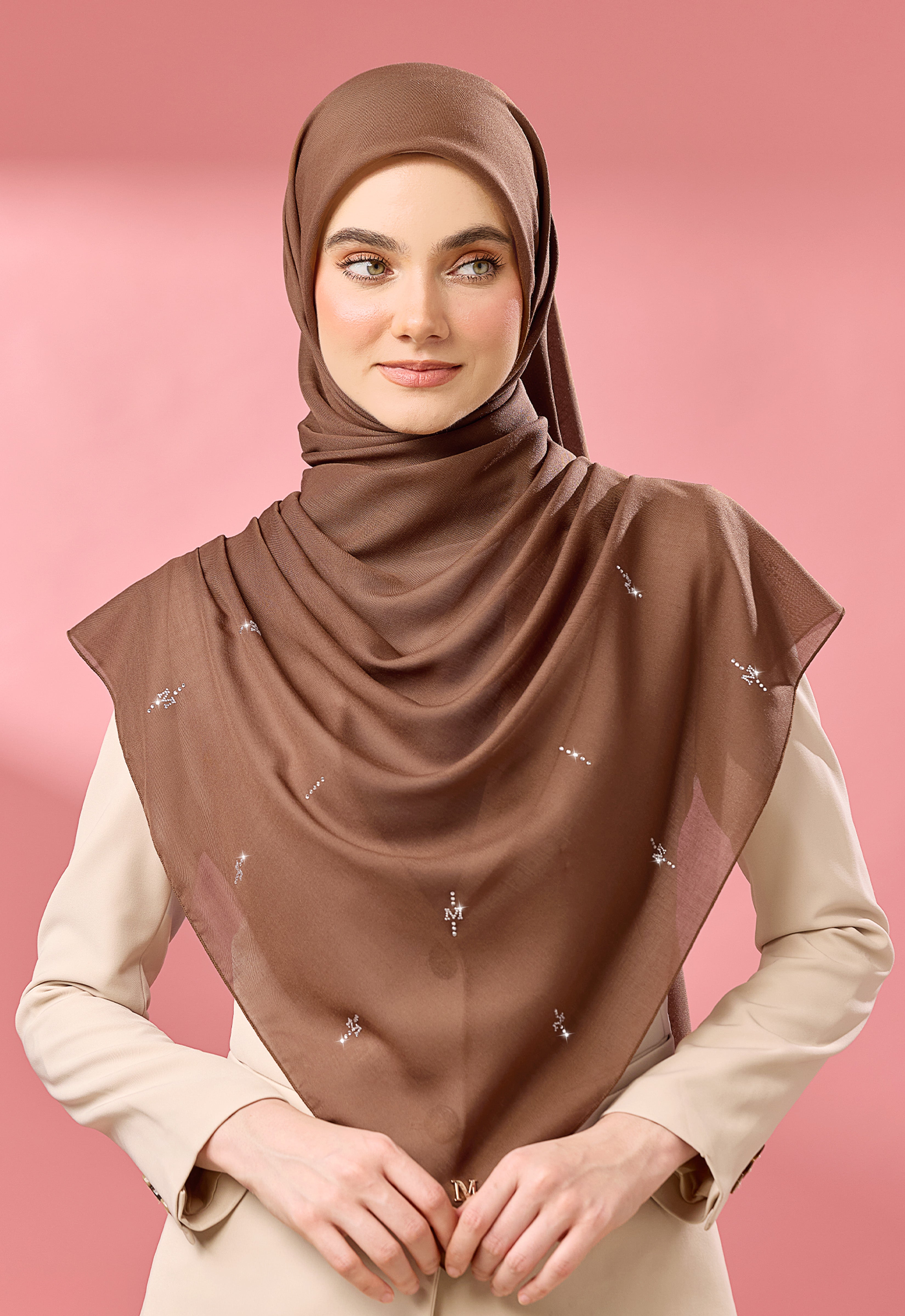 SURI PLAIN STONE - DARK BROWN